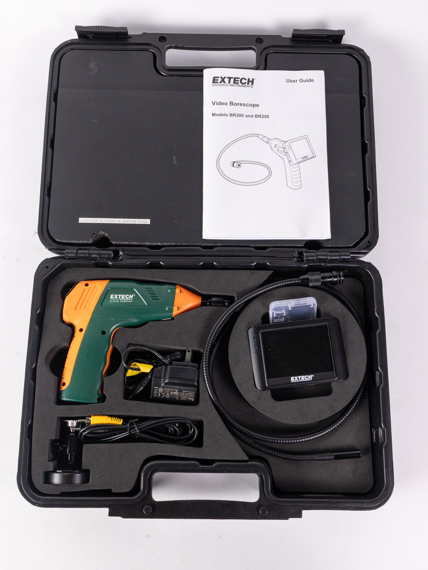 Extech BR250 Video Borescope Wireless Inspection Camera: Extech BR250 Video Borescope Wireless Inspection Camera Size 11" x 15" x 4" Literature Brooks Auction – Online Auction Terms & Conditions Contact: (856) 694-2960 | info@brooks.auction READ