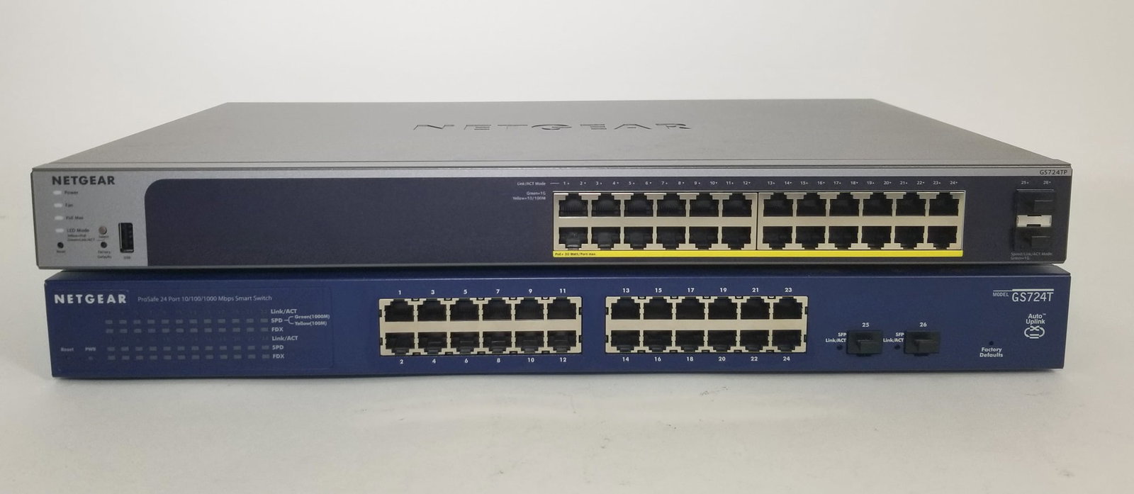 Two Pieces of Netgear Electronics: Netgear prosafe 24 port 10/100/1000 MBPS smart switch - netgear GS724tp Literature Brooks Auction – Online Auction Terms & Conditions Contact: (856) 694-2960 | info@brooks.auction READ BEFORE YO