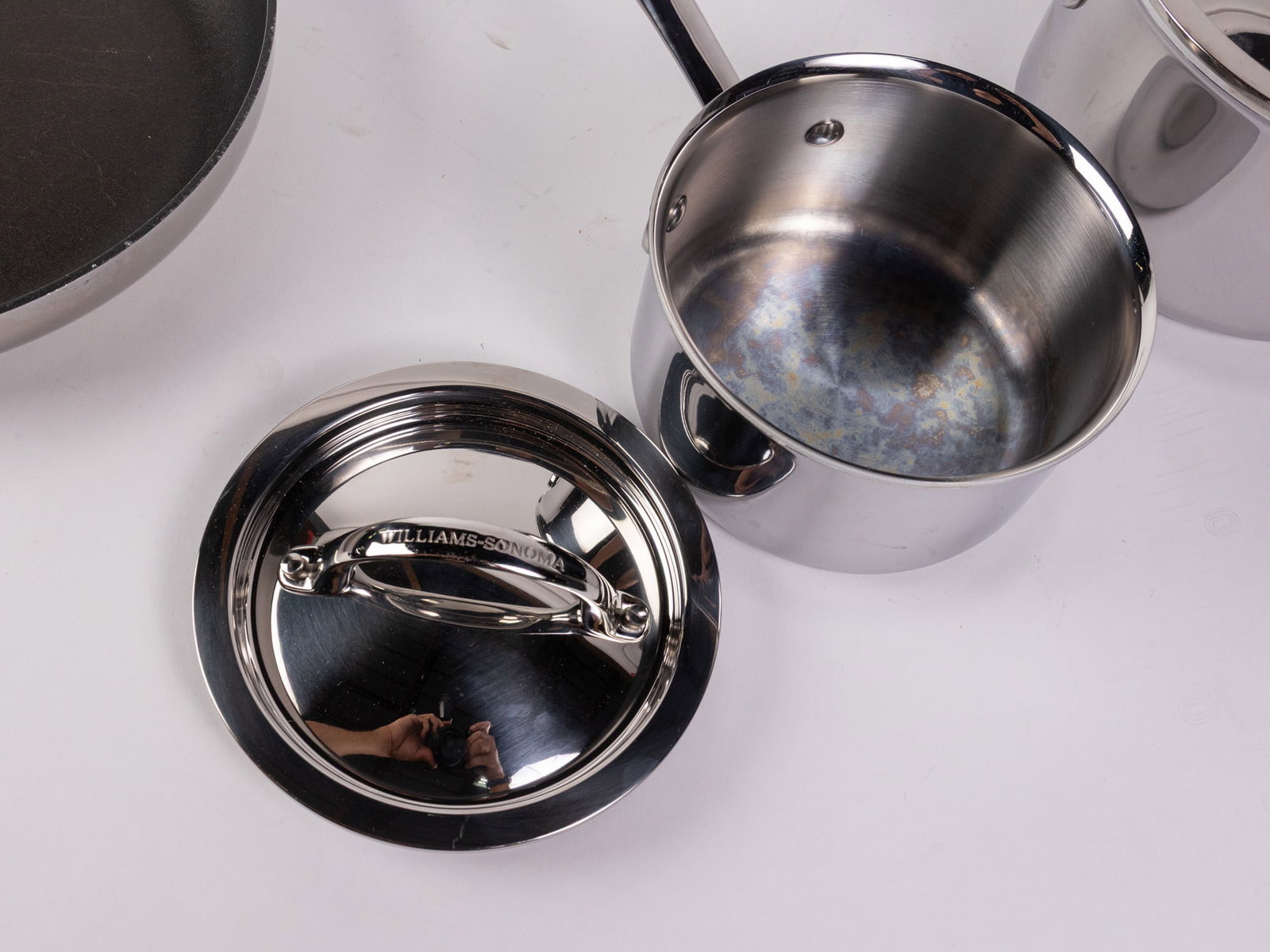 Three Pieces of William Sonoma Stainless Steel Hermoclad by Heston Cookware - 5