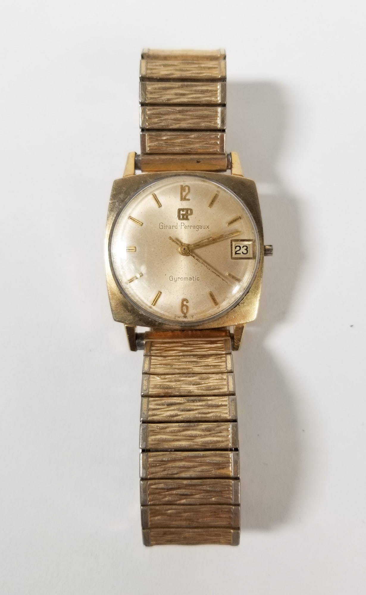 Girard Perregaux Gyromatic Wristwatch: Girard Perregaux Gyromatic Wristwatch Marked "10k Gold FIlled" Missing Crown But Runs Literature Brooks Auction – Online Auction Terms & Conditions Contact: (856) 694-2960 | info@brooks.auction