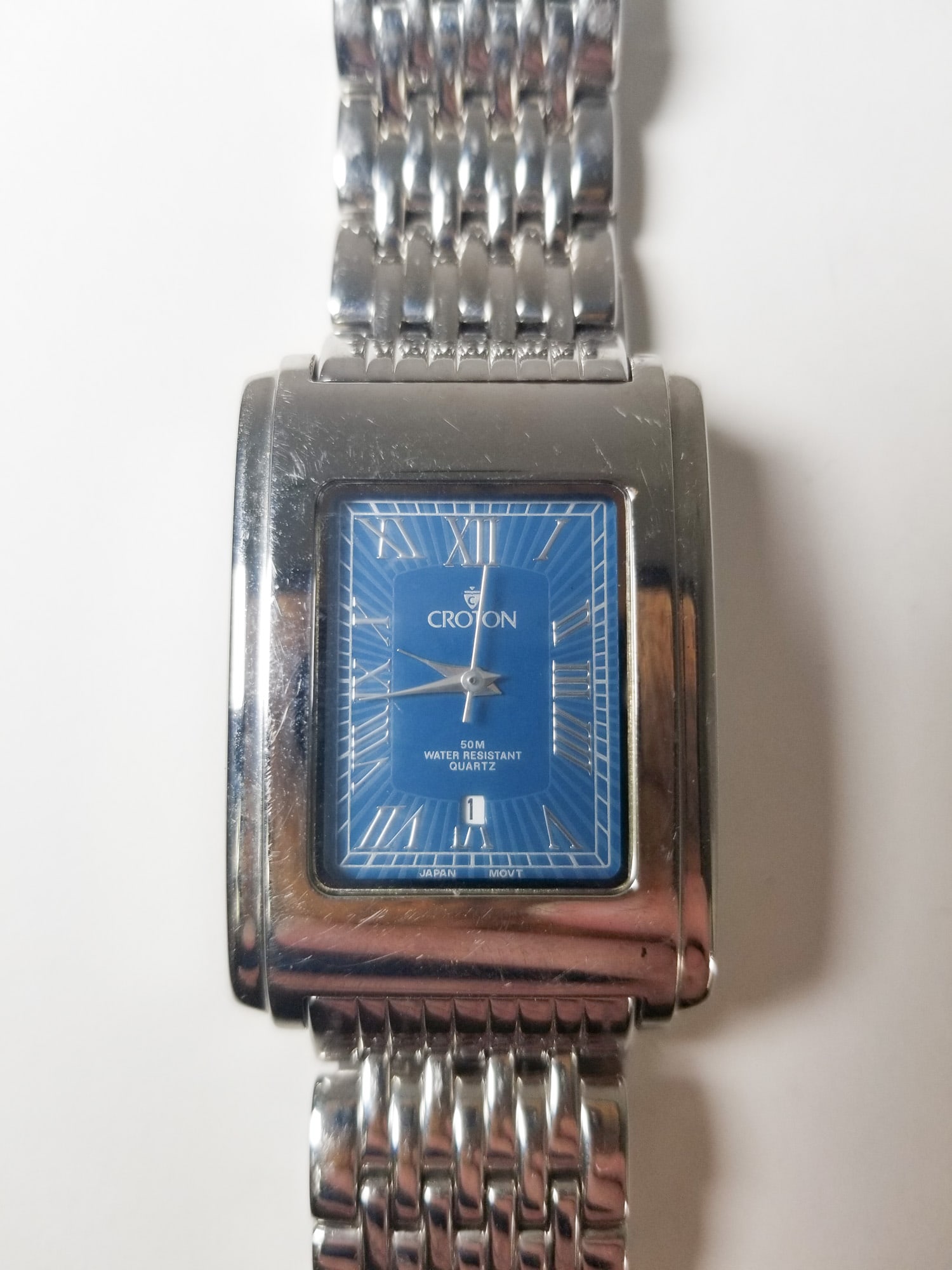Croton Japan Movement Rectangular Bezel Mens Watch - 2