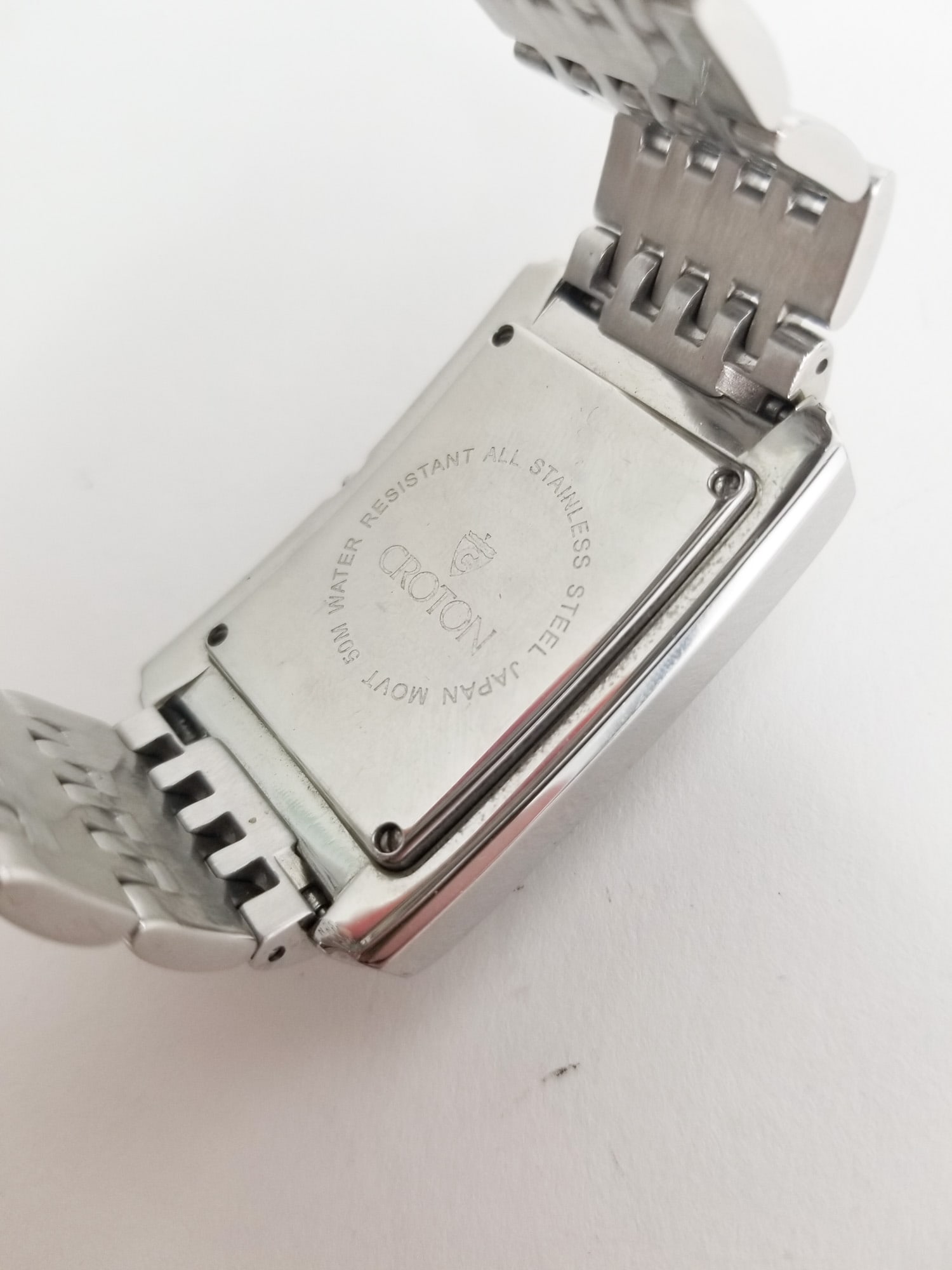 Croton Japan Movement Rectangular Bezel Mens Watch - 4