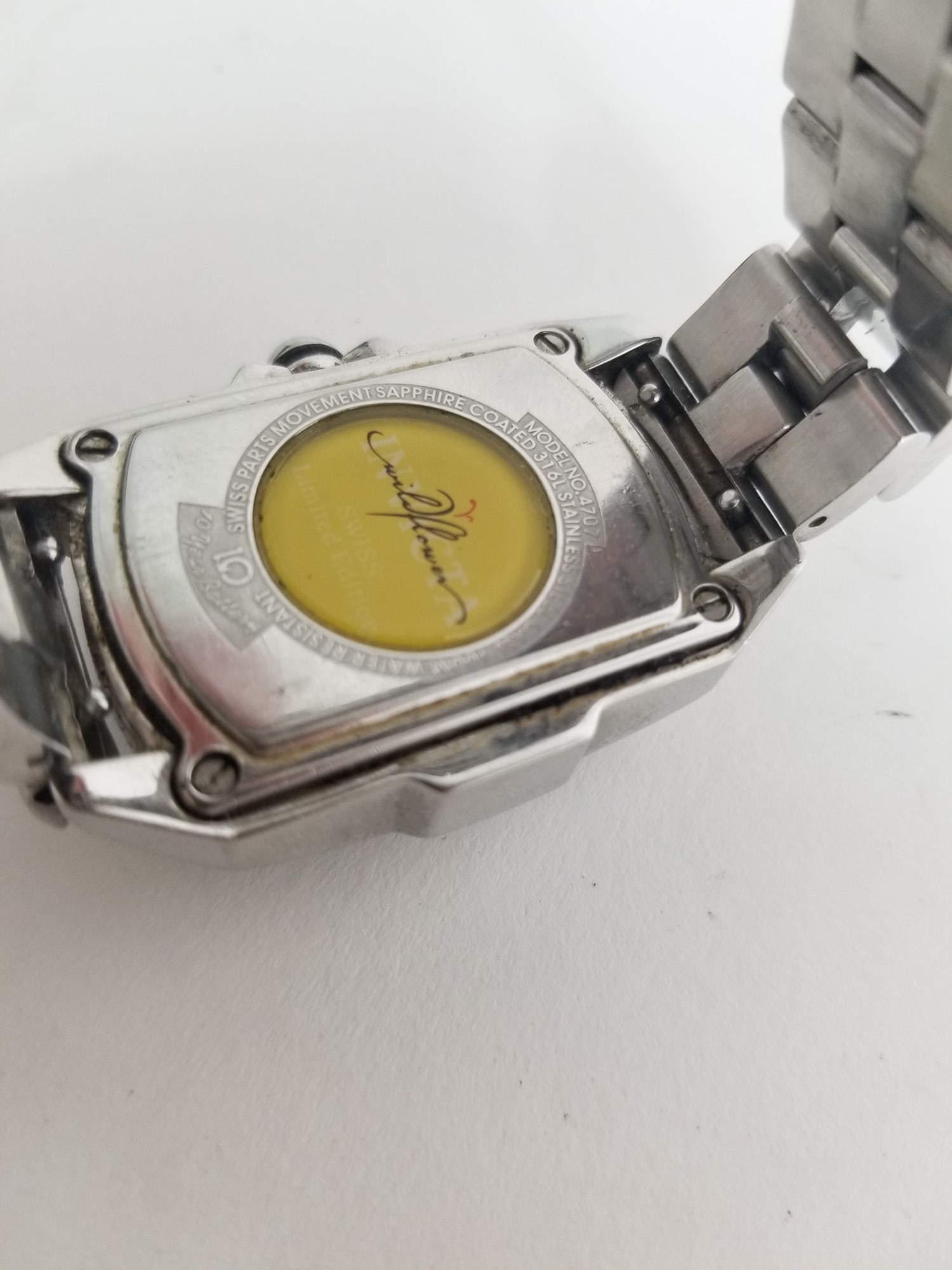 Invicta Lupah Watch 30mm MOP Dial Steel Diamonds Rectangle 4707 - 6