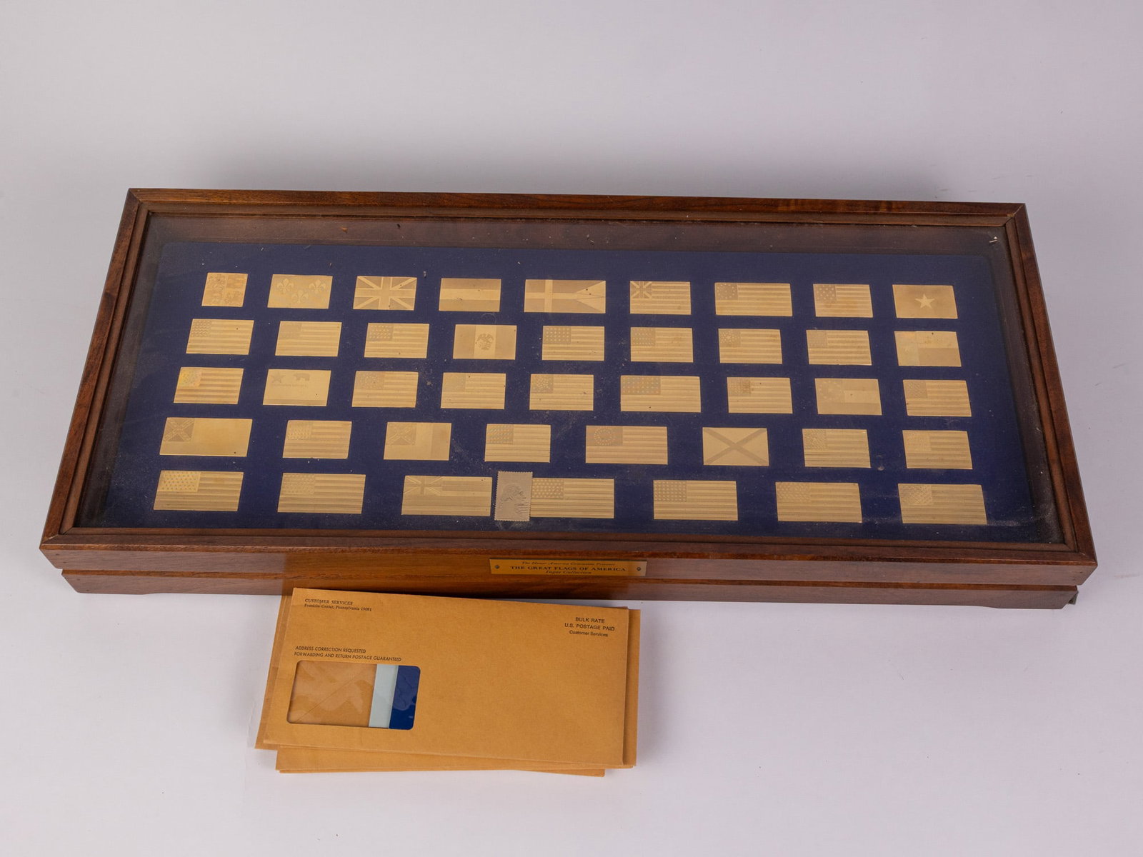 24K Over Fine Silver "The Great Flags of America" Ingot Collection by The Honor America Committee: 24K Over Fine Silver "The Great Flags of America" Ingot Collection by The Honor America Committee Size 12" x 28" Literature Brooks Auction – Online Auction Terms & Conditions Contact: (856)