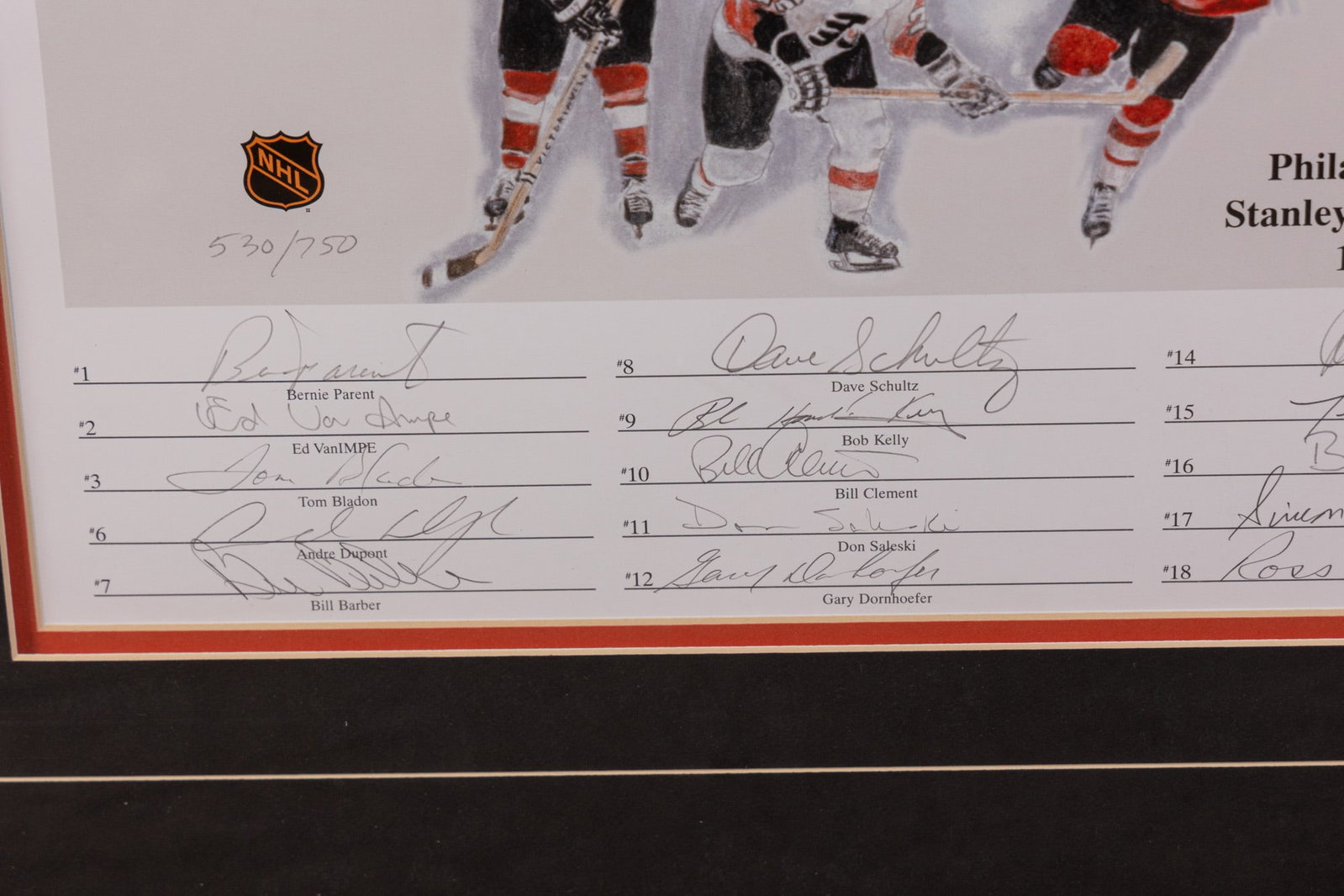 Philadelphia Flyers 1974-75 Stanley Cup Champions Team Signed Lithograph - 2