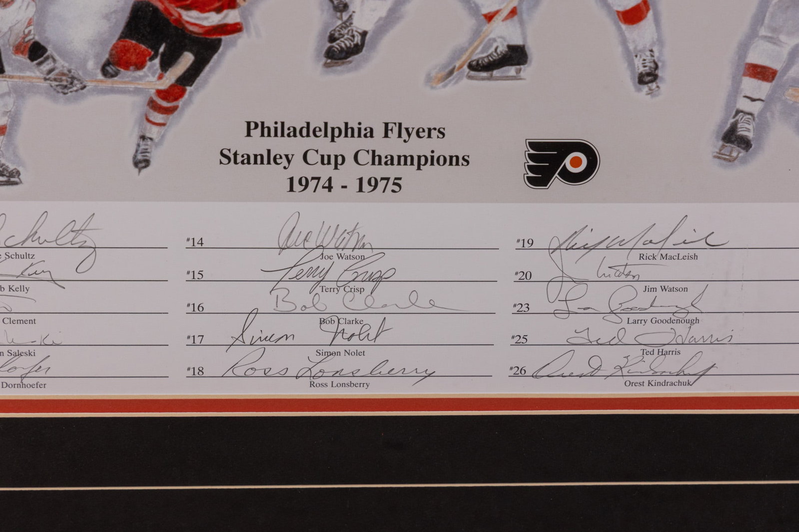 Philadelphia Flyers 1974-75 Stanley Cup Champions Team Signed Lithograph - 3