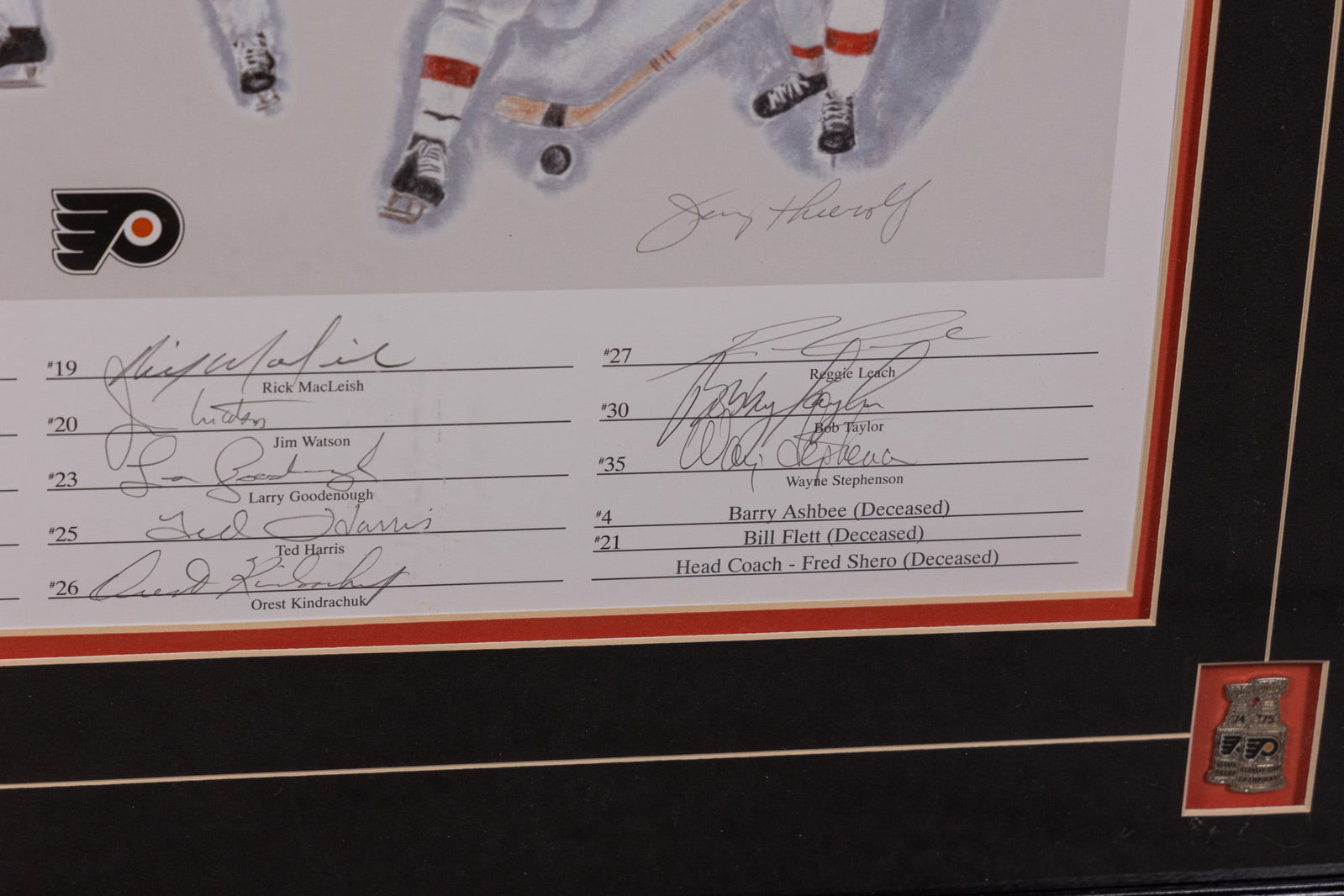 Philadelphia Flyers 1974-75 Stanley Cup Champions Team Signed Lithograph - 4