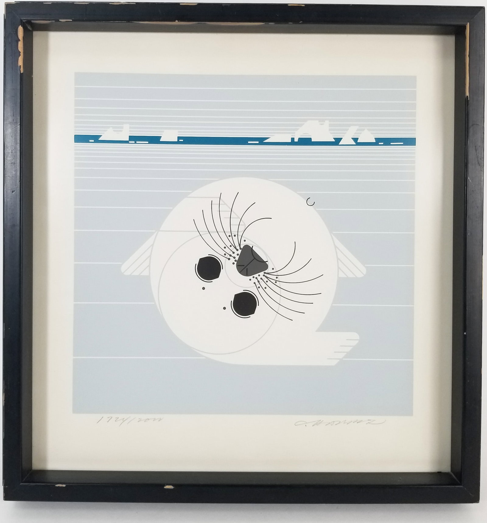 Charley Harper Hand Signed Harp Seal Lithograph (1 of 3)