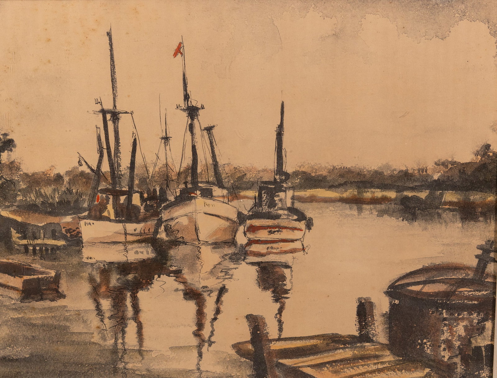 Robert Chase (American b.1919) "BECALMED" Watercolor - 2
