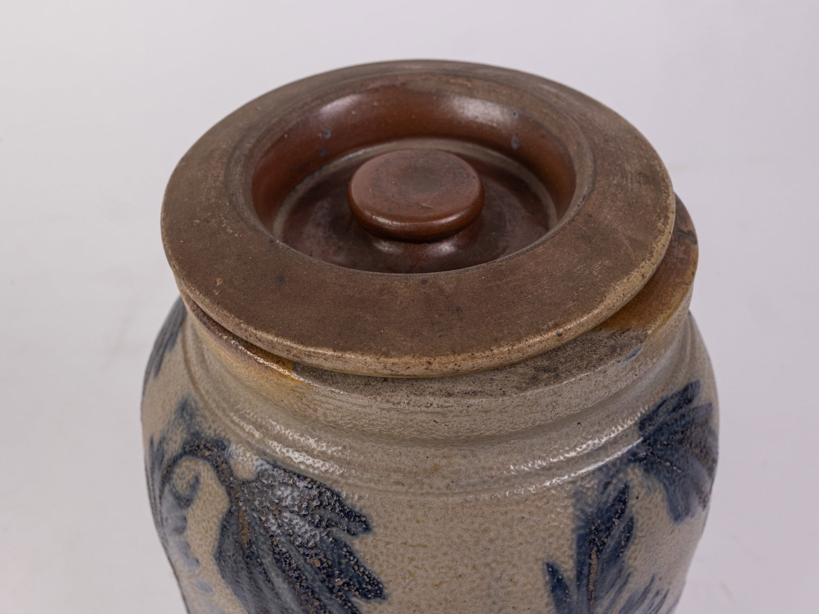 Richard C. Remmey Cobalt Decorated Salt Glazed Stoneware Crock with Lid - 3