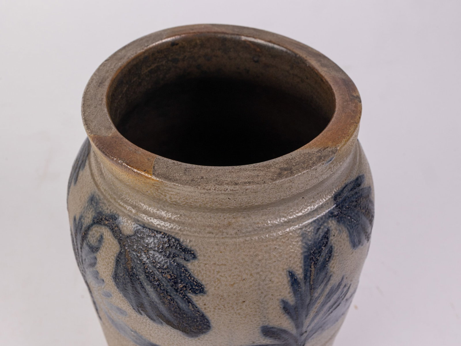 Richard C. Remmey Cobalt Decorated Salt Glazed Stoneware Crock with Lid - 4
