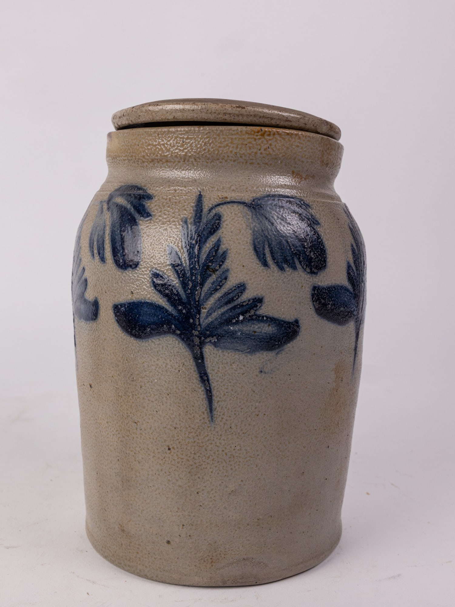 Richard C. Remmey Cobalt Decorated Salt Glazed Stoneware Crock with Lid - 5