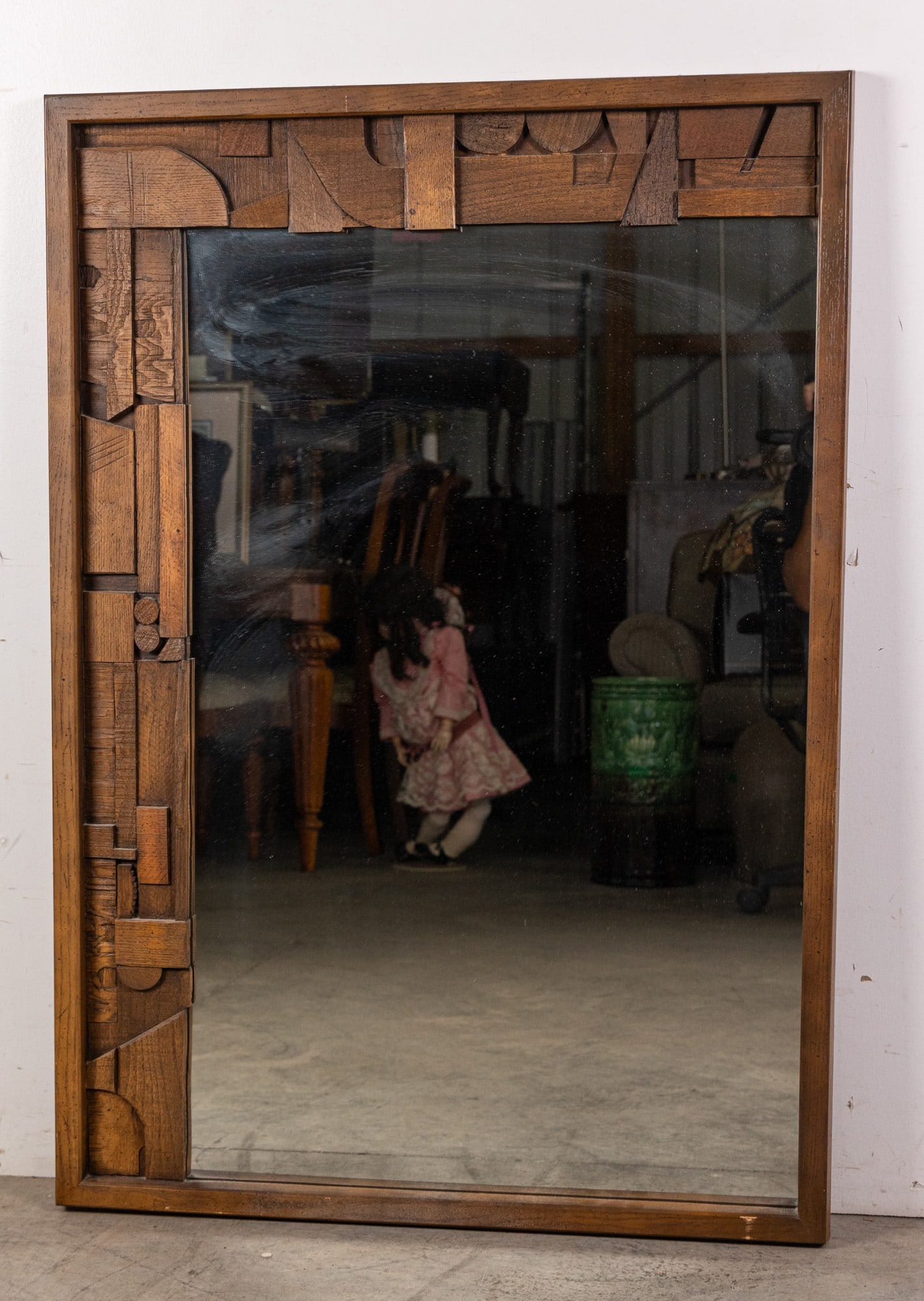 Lane Facade "Pueblo" Brutalist Wall Mounted Mirror (1 of 5)