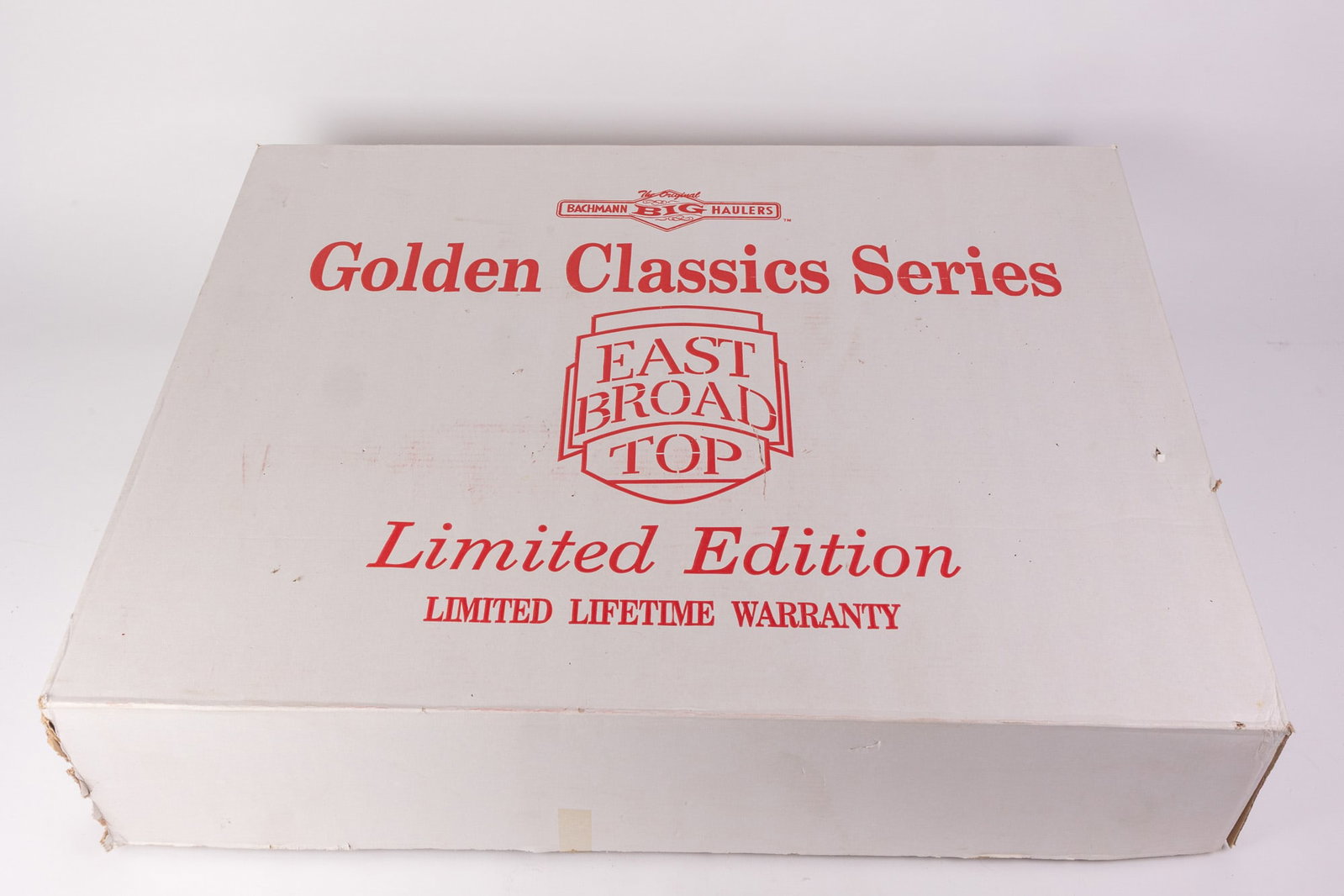 Bachmann Big Haulers East Broad Top Limited Edition: G-Scale Model of an East Broad Top 4-6-0 steam locomotive, a tender, and detailed passenger cars Size 7" x 25" x 34" Literature Brooks Auction – Online Auction Terms & Conditions Contact: (856)
