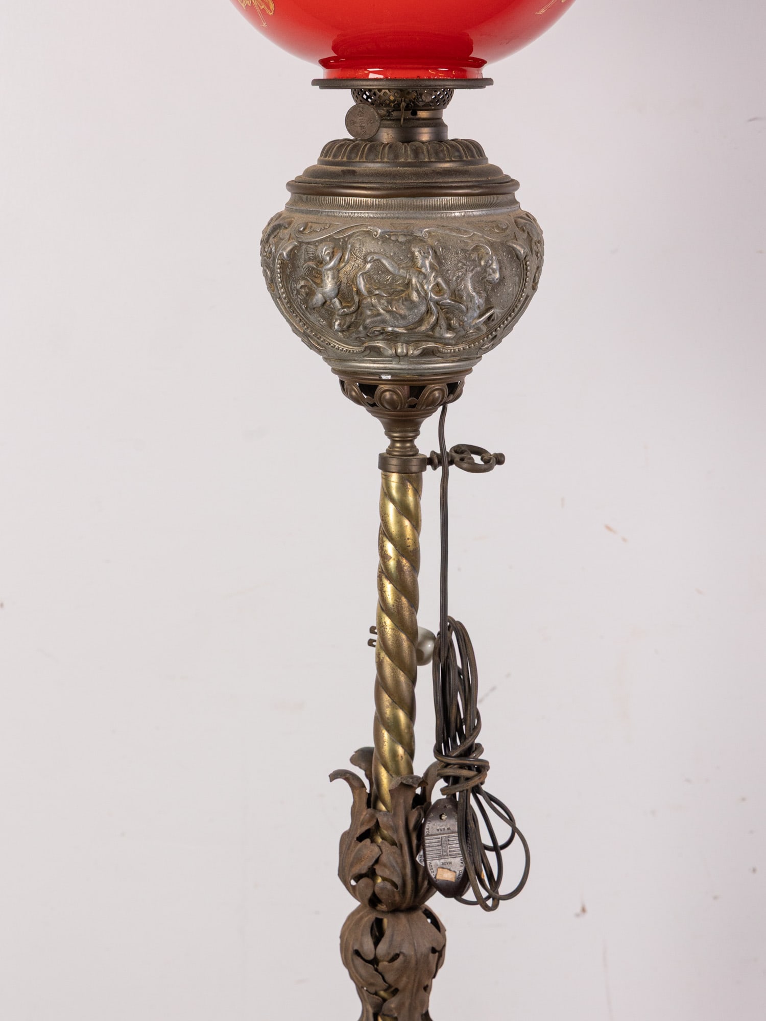 Antique Victorian Brass Ornate Floor Lamp - 3