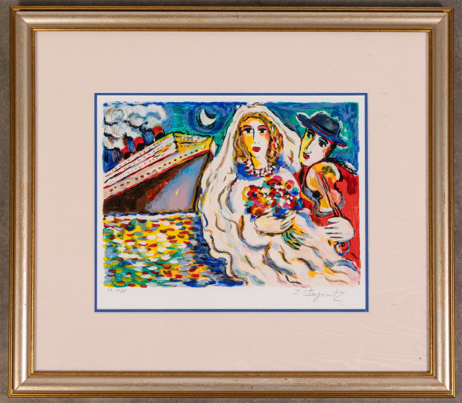 Zamy Steynovitz (1951-2000) "The Honeymoon" 35/65 Serigraph w/ COA: Zamy Steynovitz (1951-2000) "The Honeymoon" 35/65 Serigraph w/ COA Size 8 3/4" x 12 1/4" Literature Brooks Auction – Online Auction Terms & Conditions Contact: (856) 694-2960 |