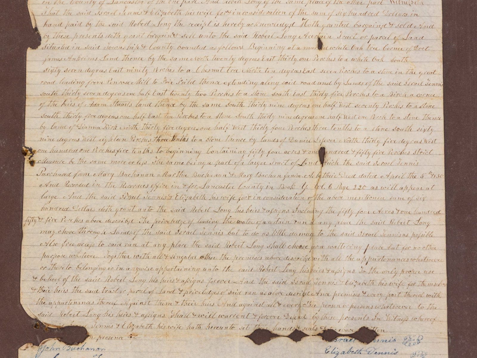 Framed 1844 Lancaster, Pennsylvania Indenture Document - 3