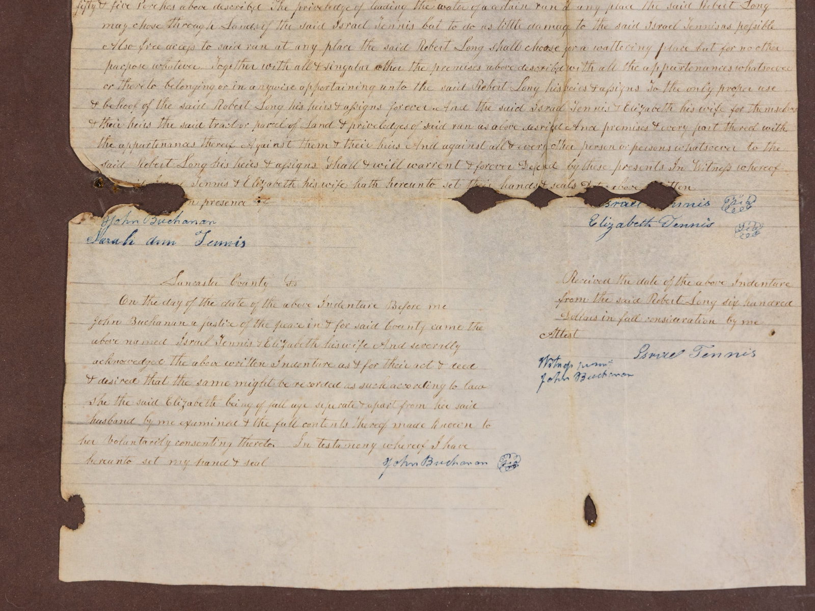 Framed 1844 Lancaster, Pennsylvania Indenture Document - 4