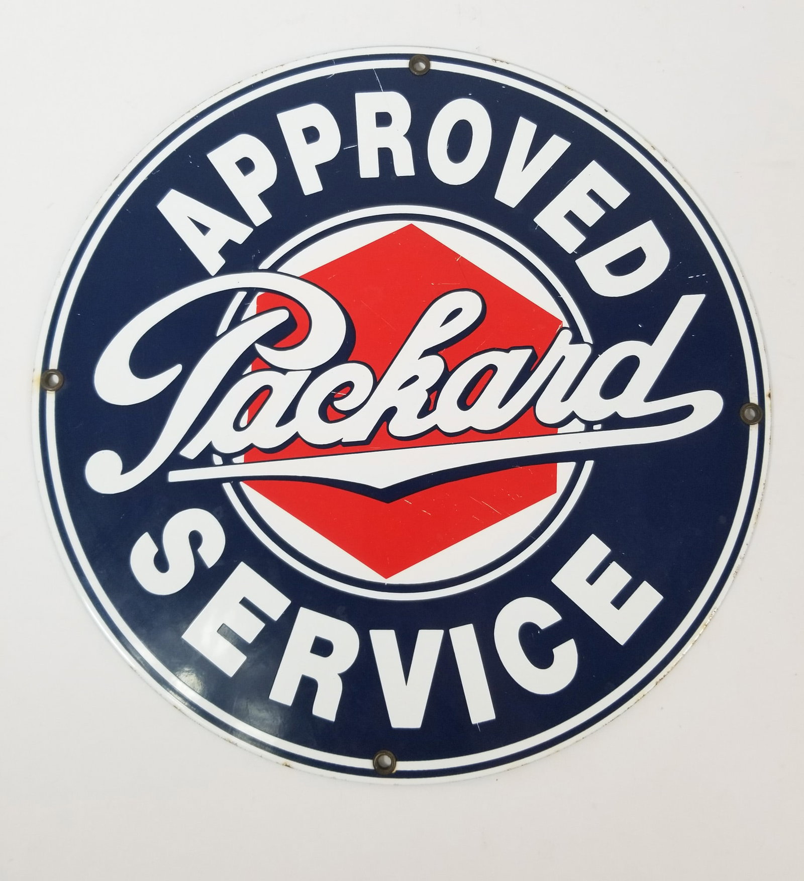 Approved Packard Service 11" Porcelain Sign: Approved Packard Service 11" Porcelain Sign Size 11" diameter Literature Brooks Auction – Online Auction Terms & Conditions Contact: (856) 694-2960 | info@brooks.auction READ BEFORE YOU BID: We