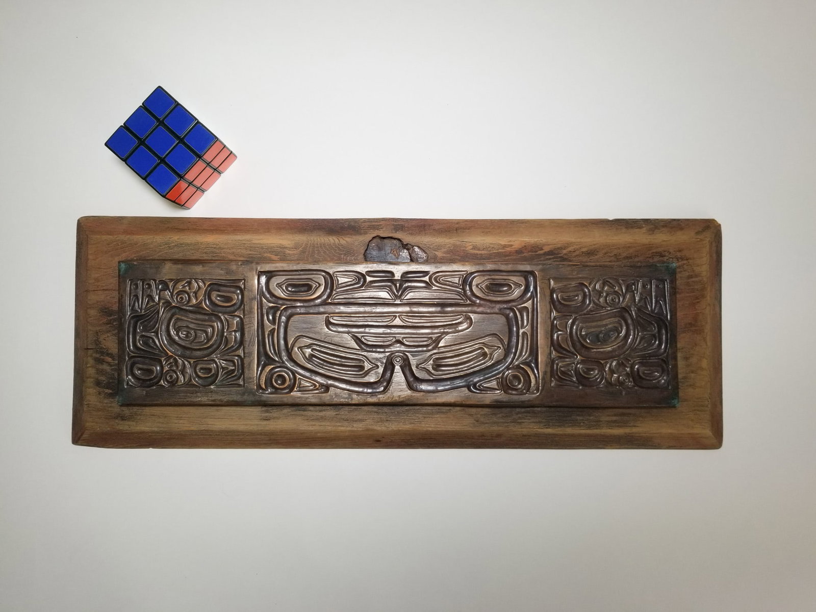 Joseph Illig Northwest Coast Formline Style Repousse Copper over Burled Wood Plaque - 2