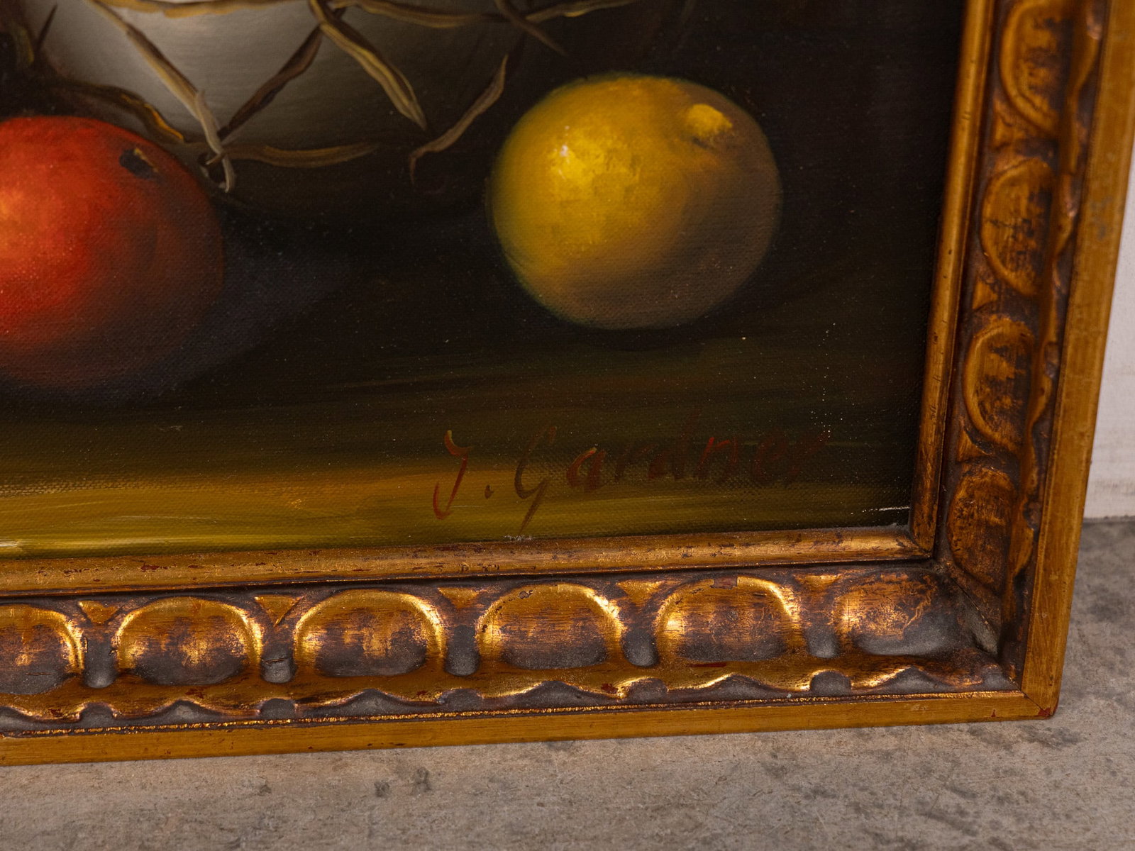 J. Gardner Oil on Canvas in Gold Gilded Frame - 2