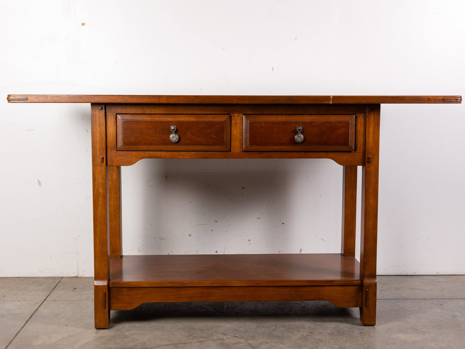 Contemporary Mission Style 2-Drawer Console: Contemporary Mission Style 2-Drawer Console Size 35" x 64" x 21" Literature Brooks Auction – Online Auction Terms & Conditions Contact: (856) 694-2960 | info@brooks.auction READ BEFORE YOU B