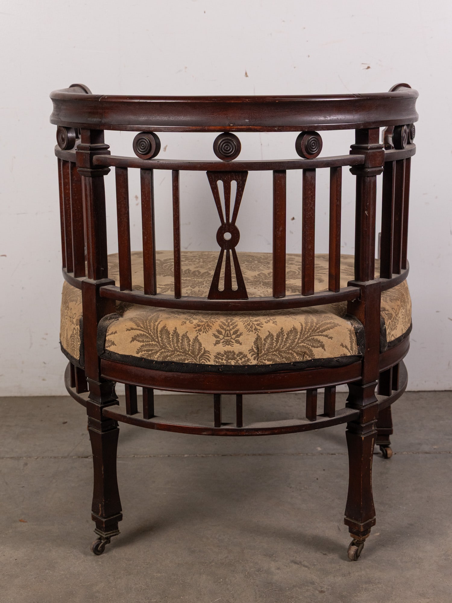 Antique Edwardian Mahogany Corner Tub Chair - 3