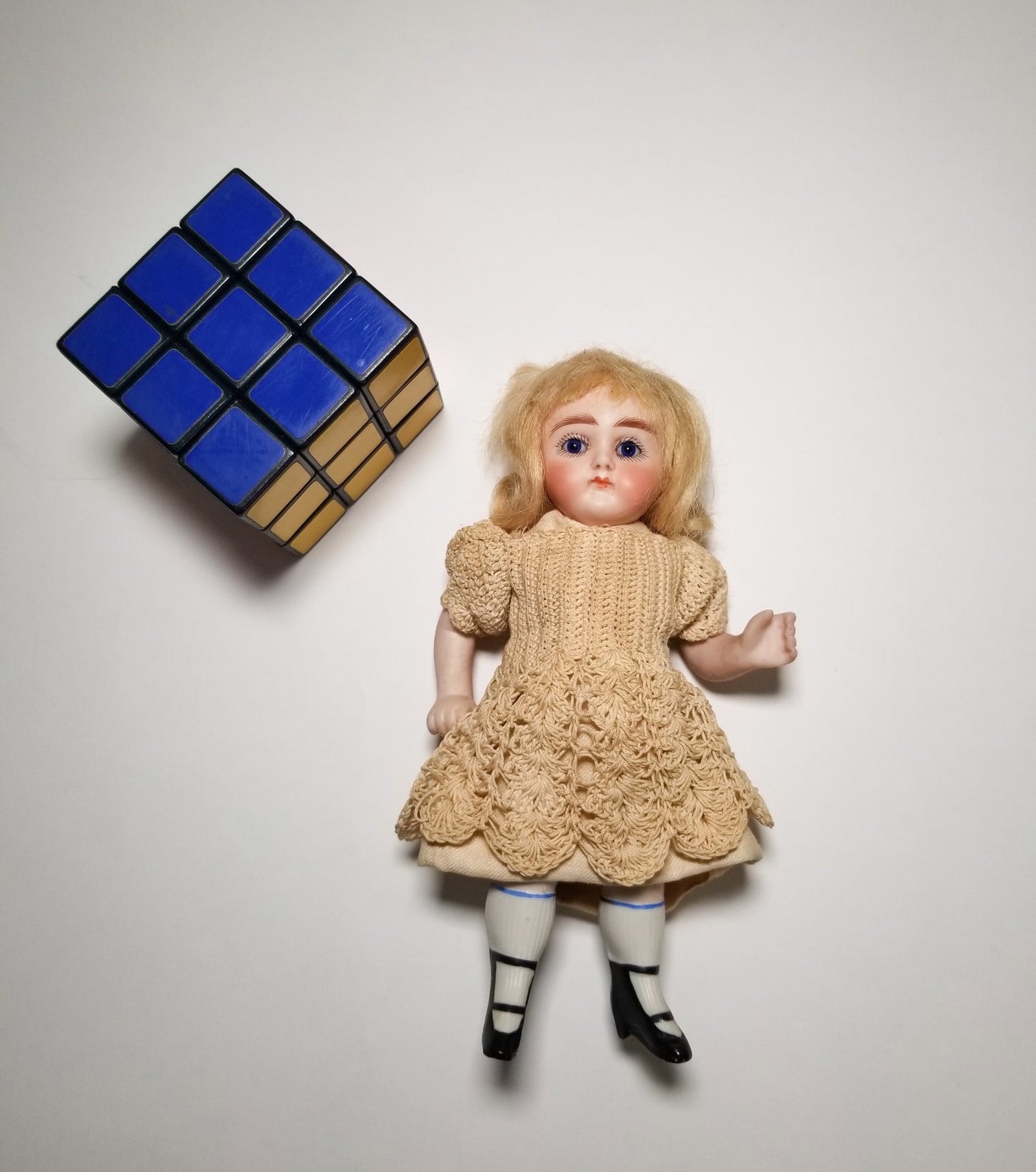 Antique 6.5" Porcelain Bisque Doll - 2