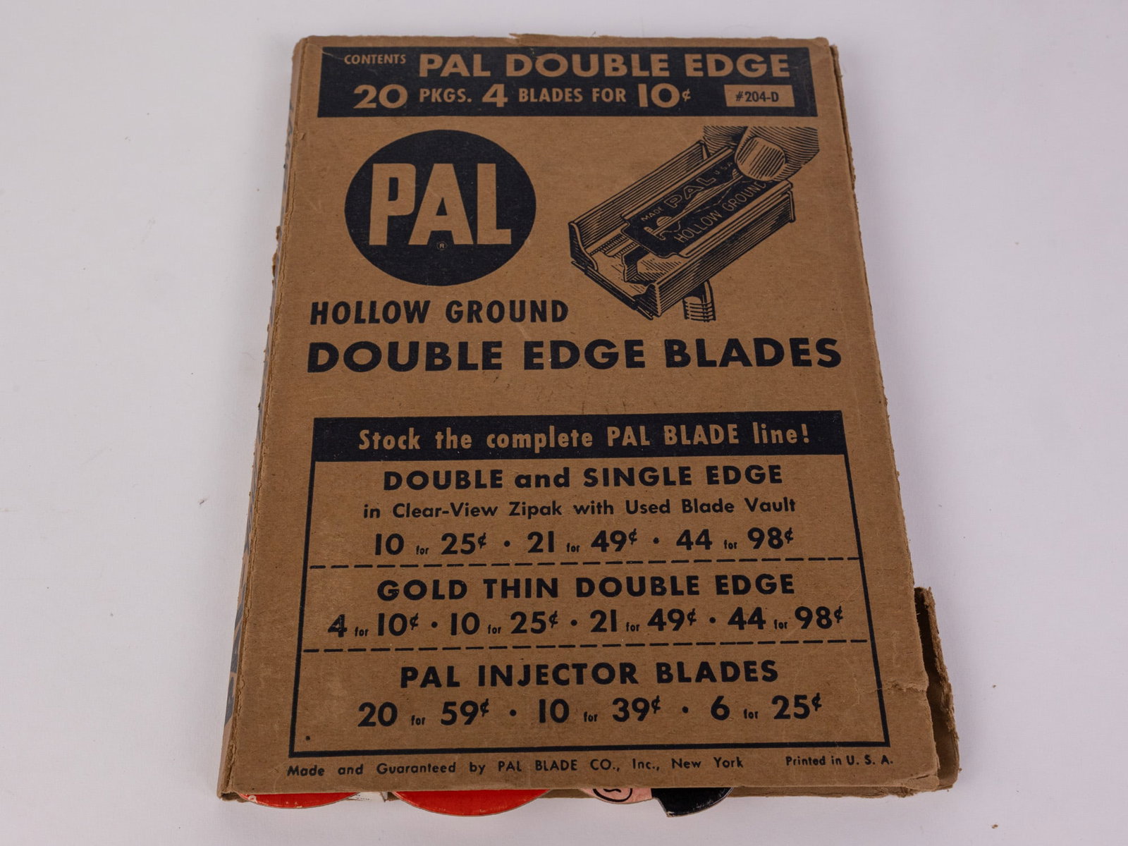 PAL Brand Double Edge Ad Display w/ New Old Stock: PAL Brand Double Edge Ad Display w/ New Old Stock Size 9.5" x 7" Literature Brooks Auction – Online Auction Terms & Conditions Contact: (856) 694-2960 | info@brooks.auction READ BEFORE YOU BID: