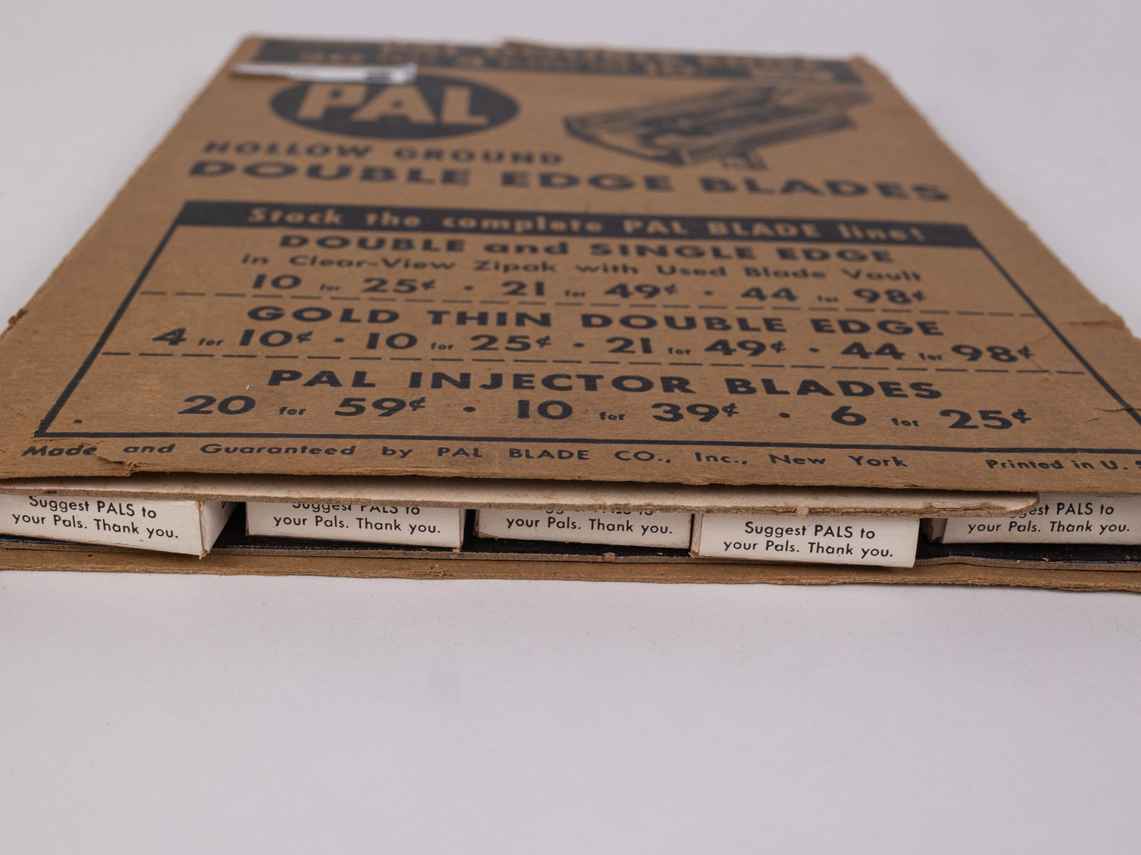 PAL Brand Double Edge Ad Display w/ New Old Stock - 5