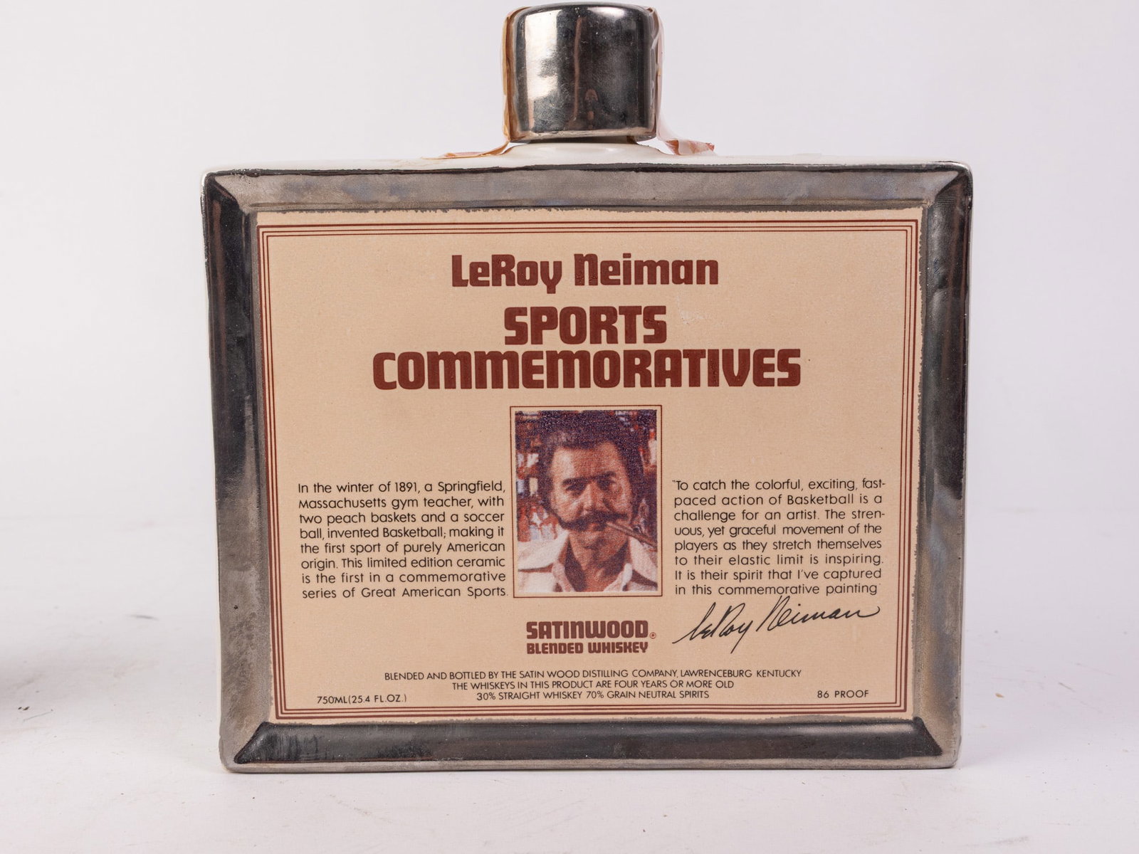 Hand Signed 1979 Leroy Neiman "Basketball" Sports Commemoratives Whiskey Decanter - 6
