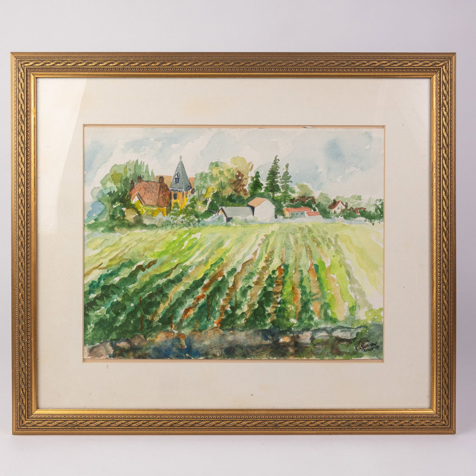 Ramsay Signed French Countryside Original Watercolor Landscape: Ramsay Signed French Countryside Original Watercolor Landscape Size 18" x 21" Literature Brooks Auction – Online Auction Terms & Conditions Contact: (856) 694-2960 | info@brooks.auction READ