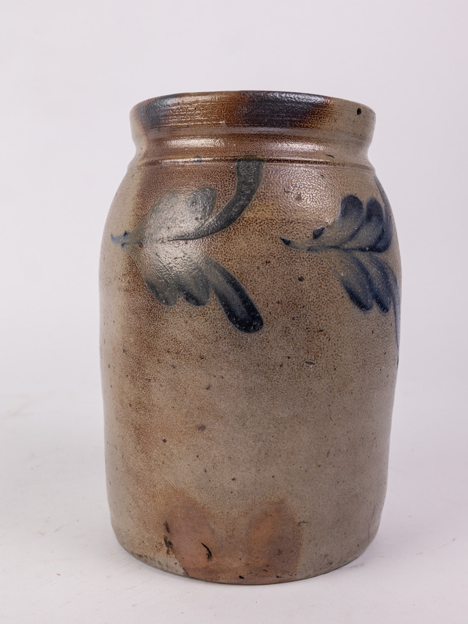 Cobalt Decorated Salt Glazed Stoneware Crock (1 of 5)