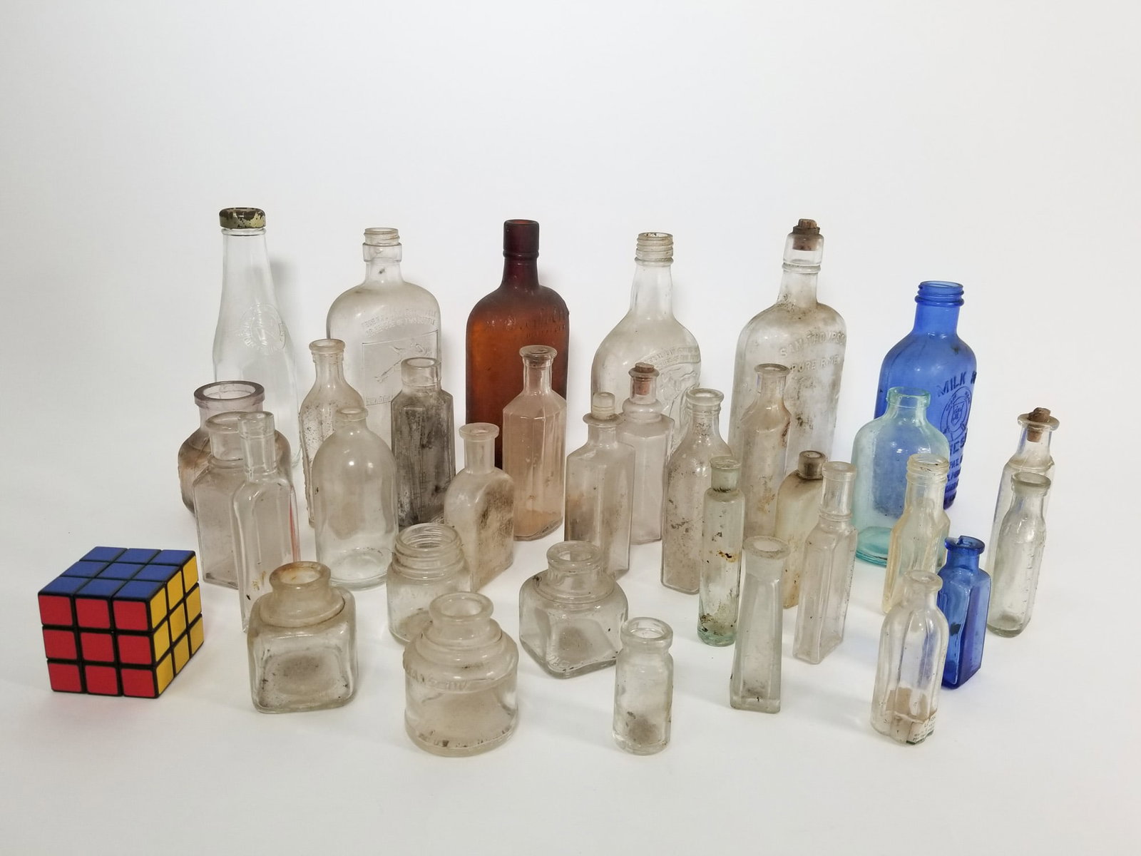 Lot of Assorted Vintage and Antique Glass Bottles - 2
