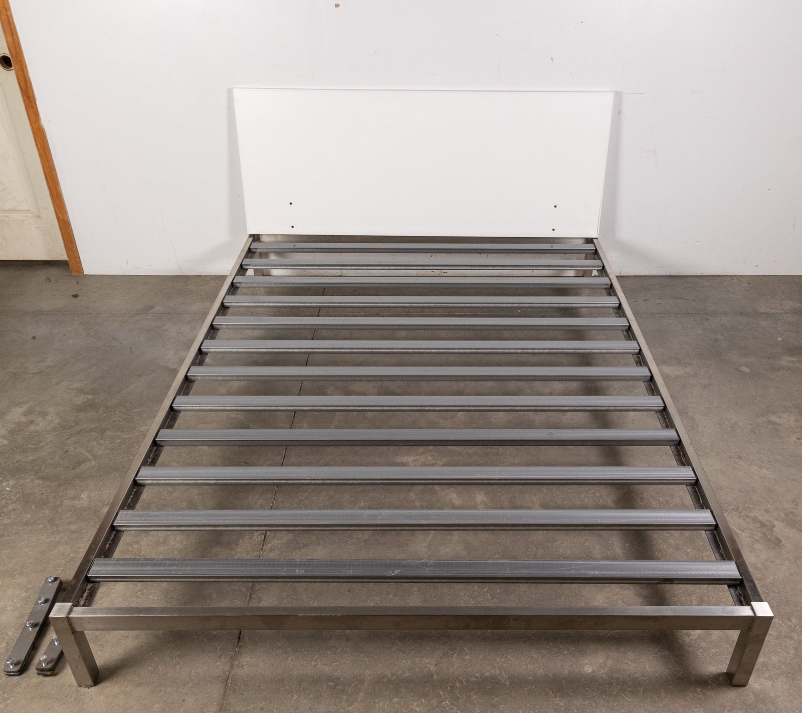 Industrial Modern Brushed Chrome Bed Frame: Industrial Modern Brushed Chrome Bed Frame Size Queen Size Literature Brooks Auction – Online Auction Terms & Conditions Contact: (856) 694-2960 | info@brooks.auction READ BEFORE YOU BID: We
