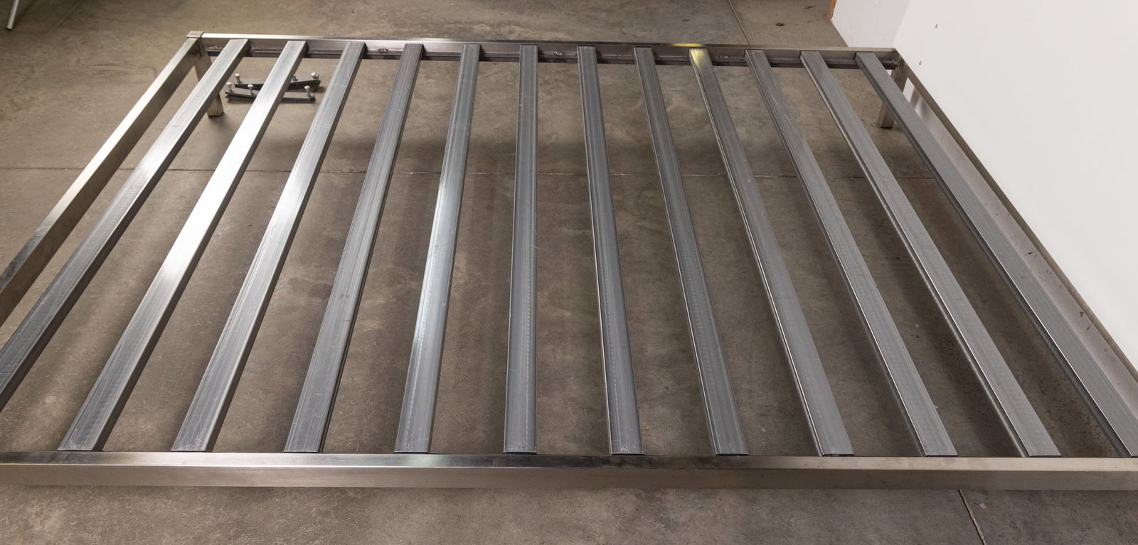 Industrial Modern Brushed Chrome Bed Frame - 7