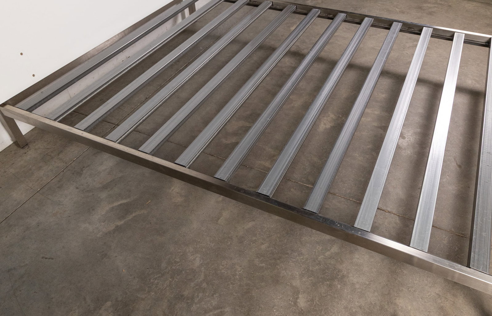 Industrial Modern Brushed Chrome Bed Frame - 8