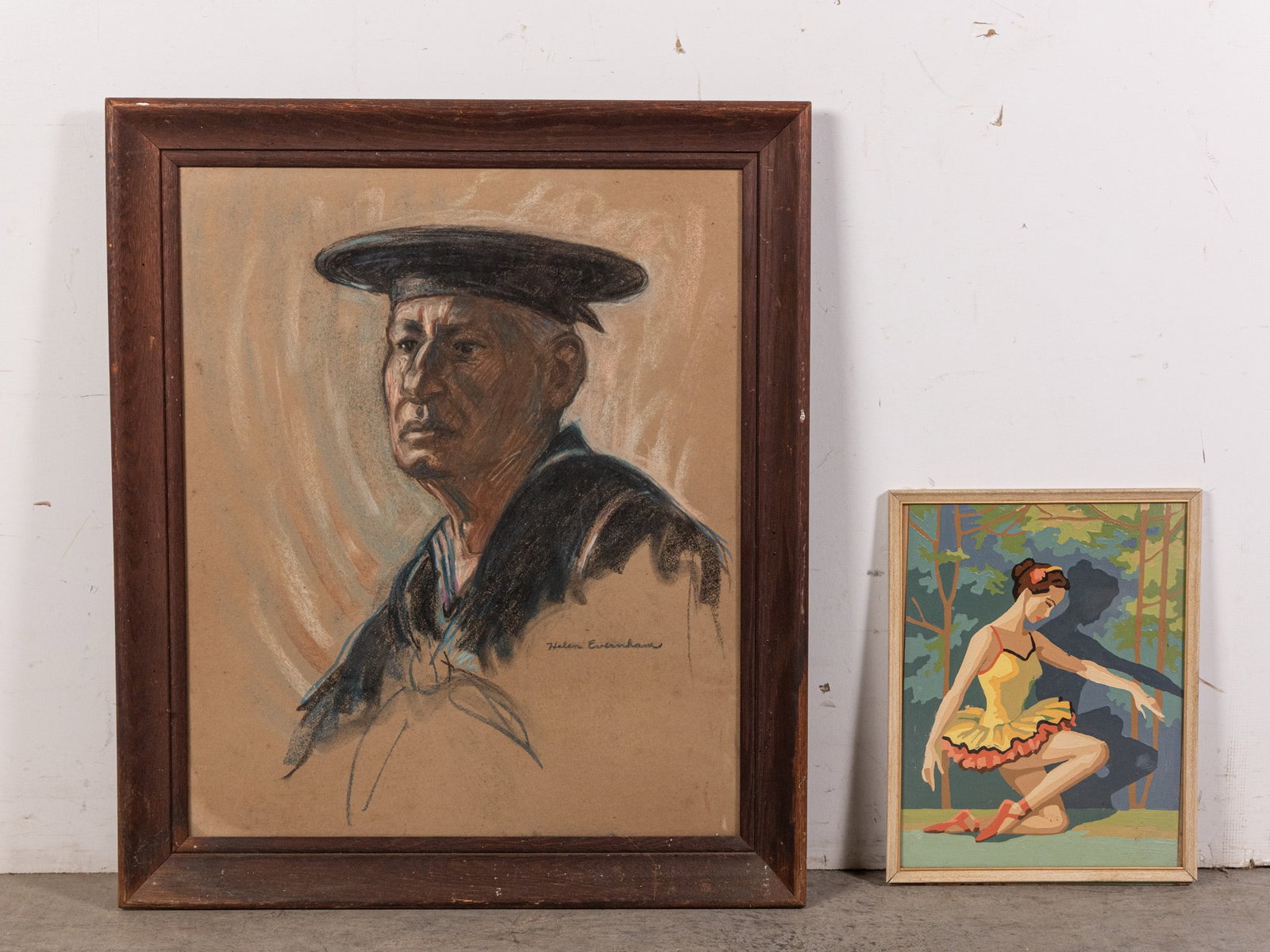 Two Framed Original Pieces of Art ft. Pastel of Naval Sailor: Two Framed Original Pieces of Art ft. Pastel of Naval Sailor Size 28" x 24" Literature Brooks Auction – Online Auction Terms & Conditions Contact: (856) 694-2960 | info@brooks.auction READ