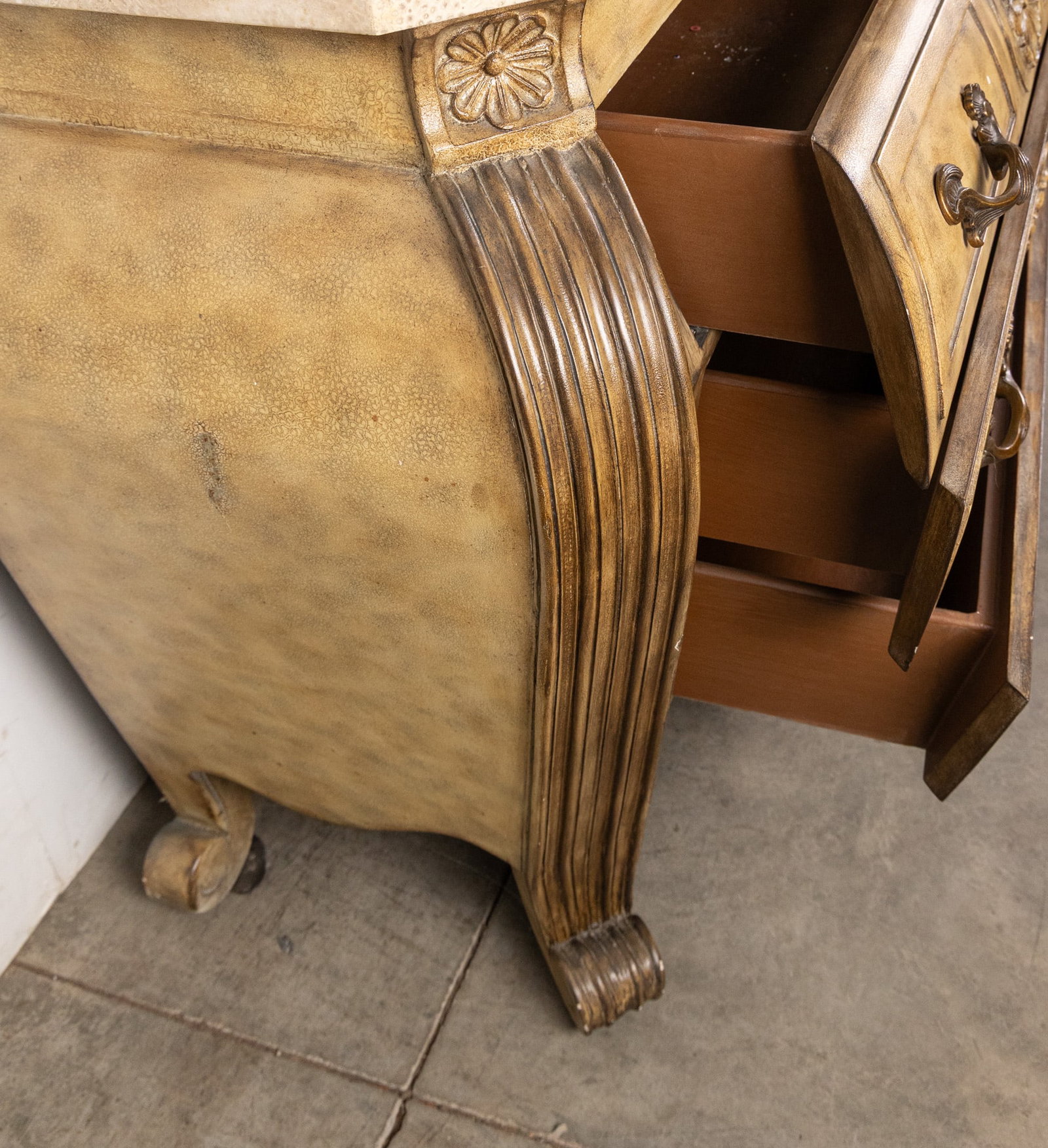 Contemporary French Baroque Style Bombe Chest - 4