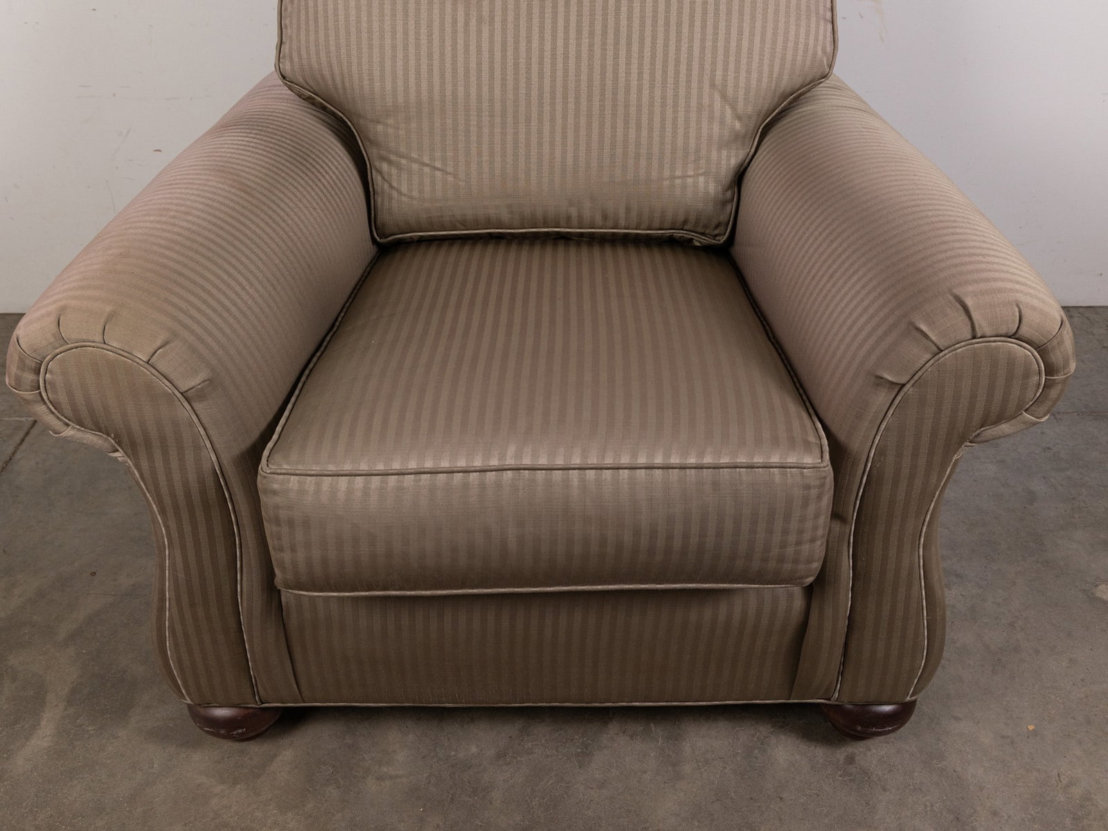 Ethan Allen Sage Green Striped Armchair - 2