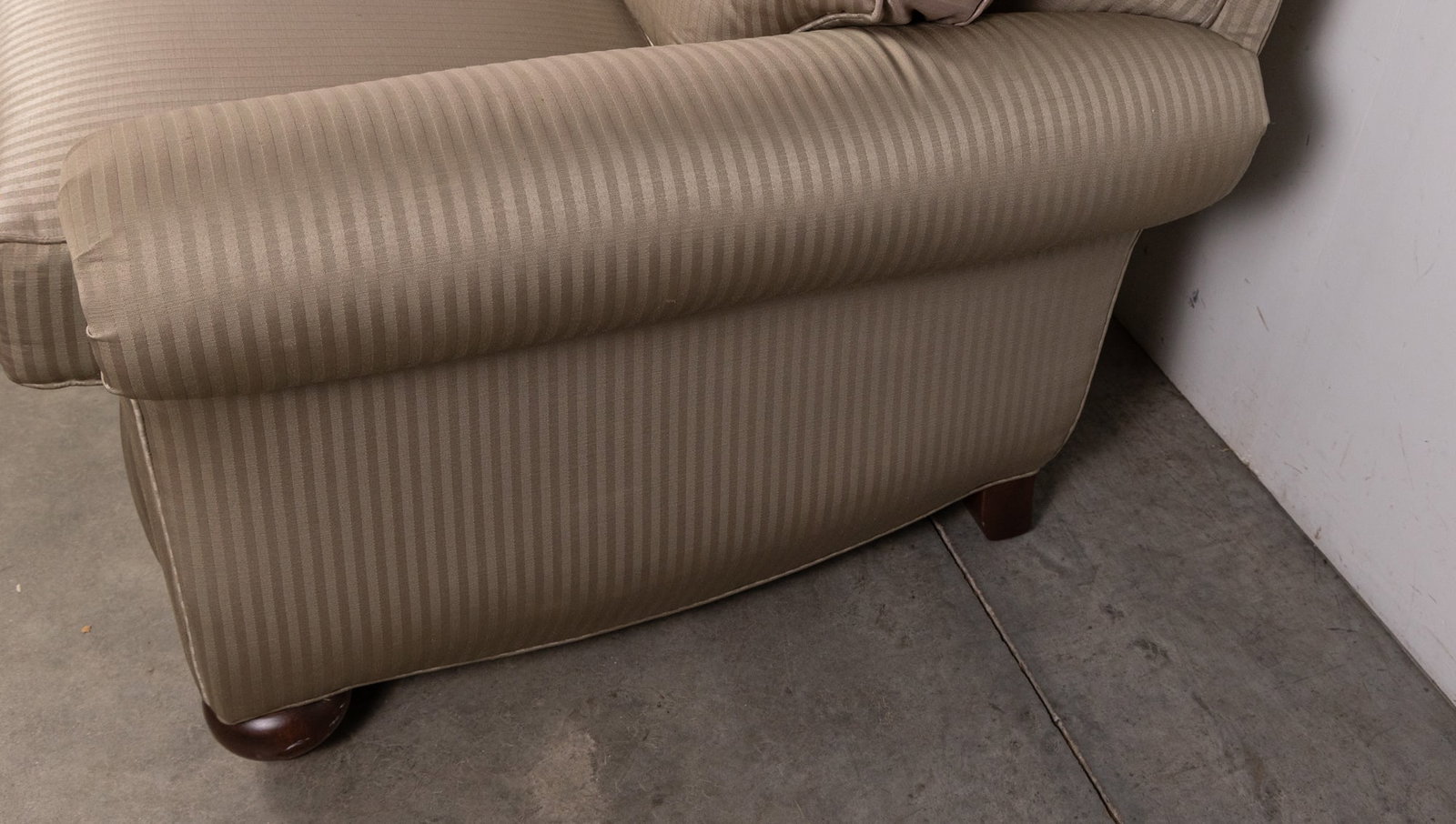 Ethan Allen Sage Green Striped Armchair - 6