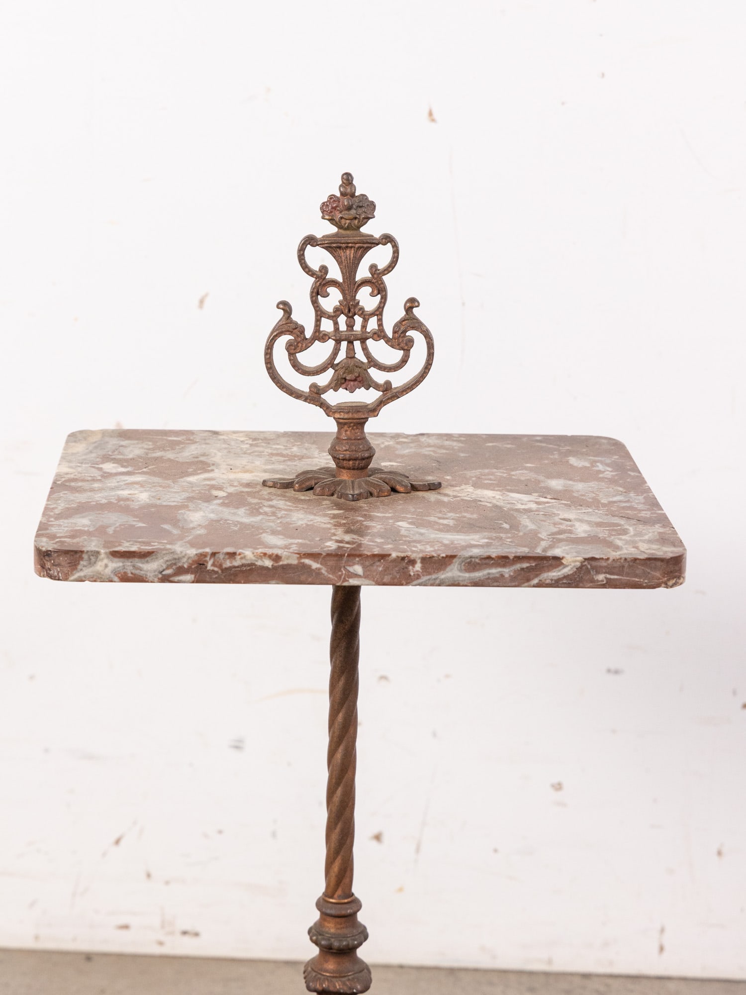 Vintage Ornate Marble Top Accent Table - 2