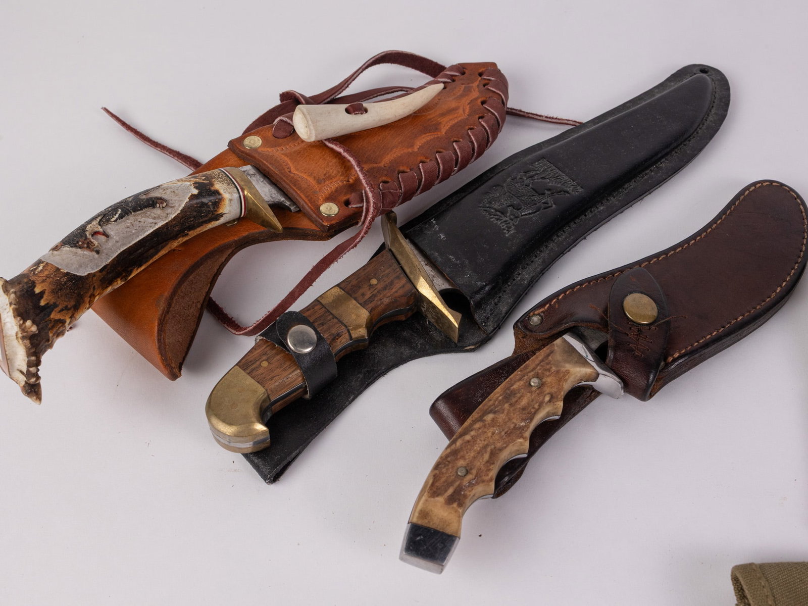 Assorted Hunting Knives and Military Pouches - 3
