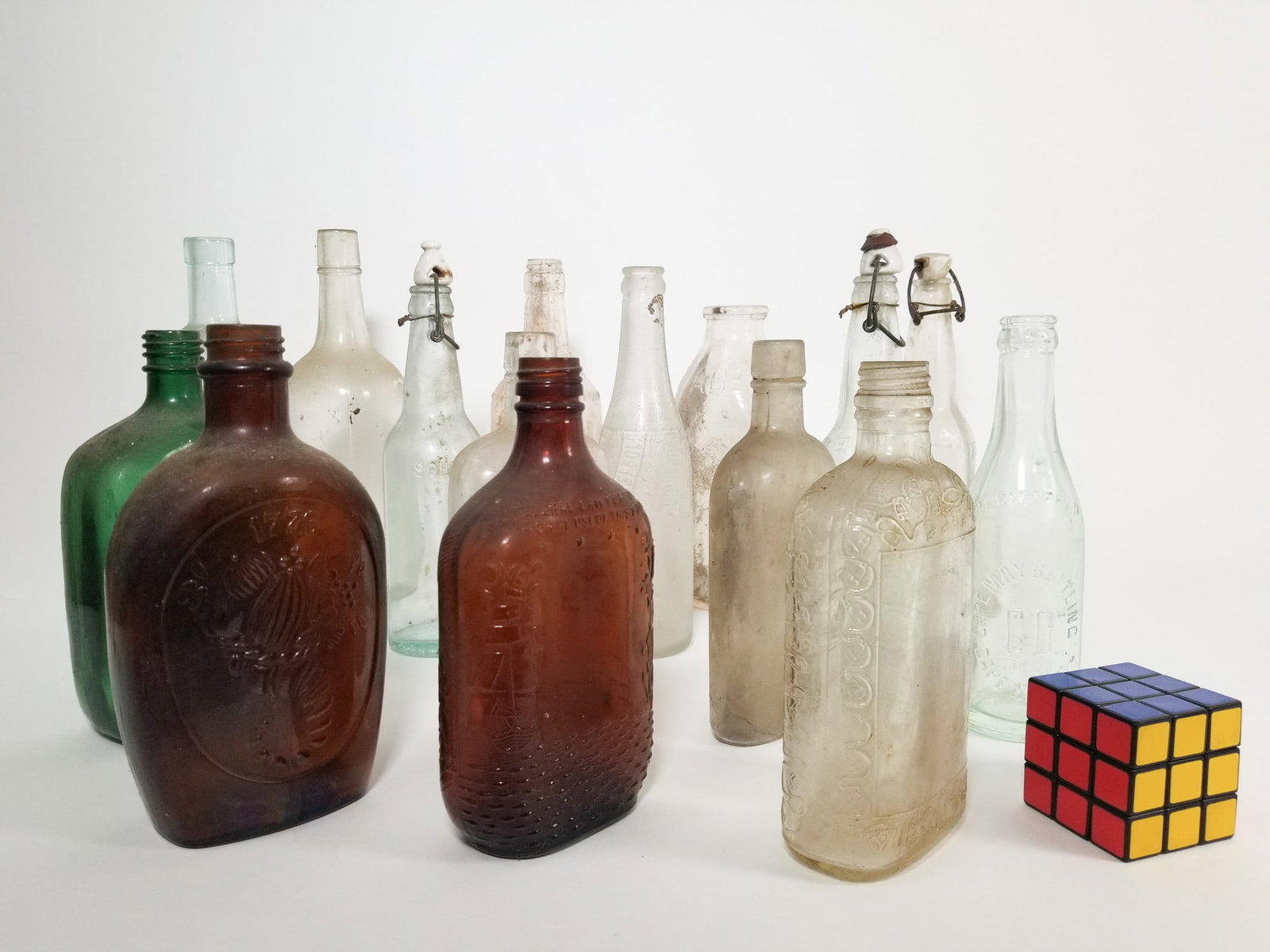 Lot of Assorted Vintage and Antique Glass Bottles - 2