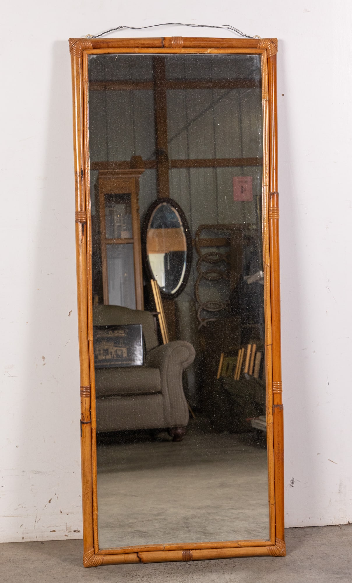 Vintage Bamboo Framed Mirror (1 of 3)
