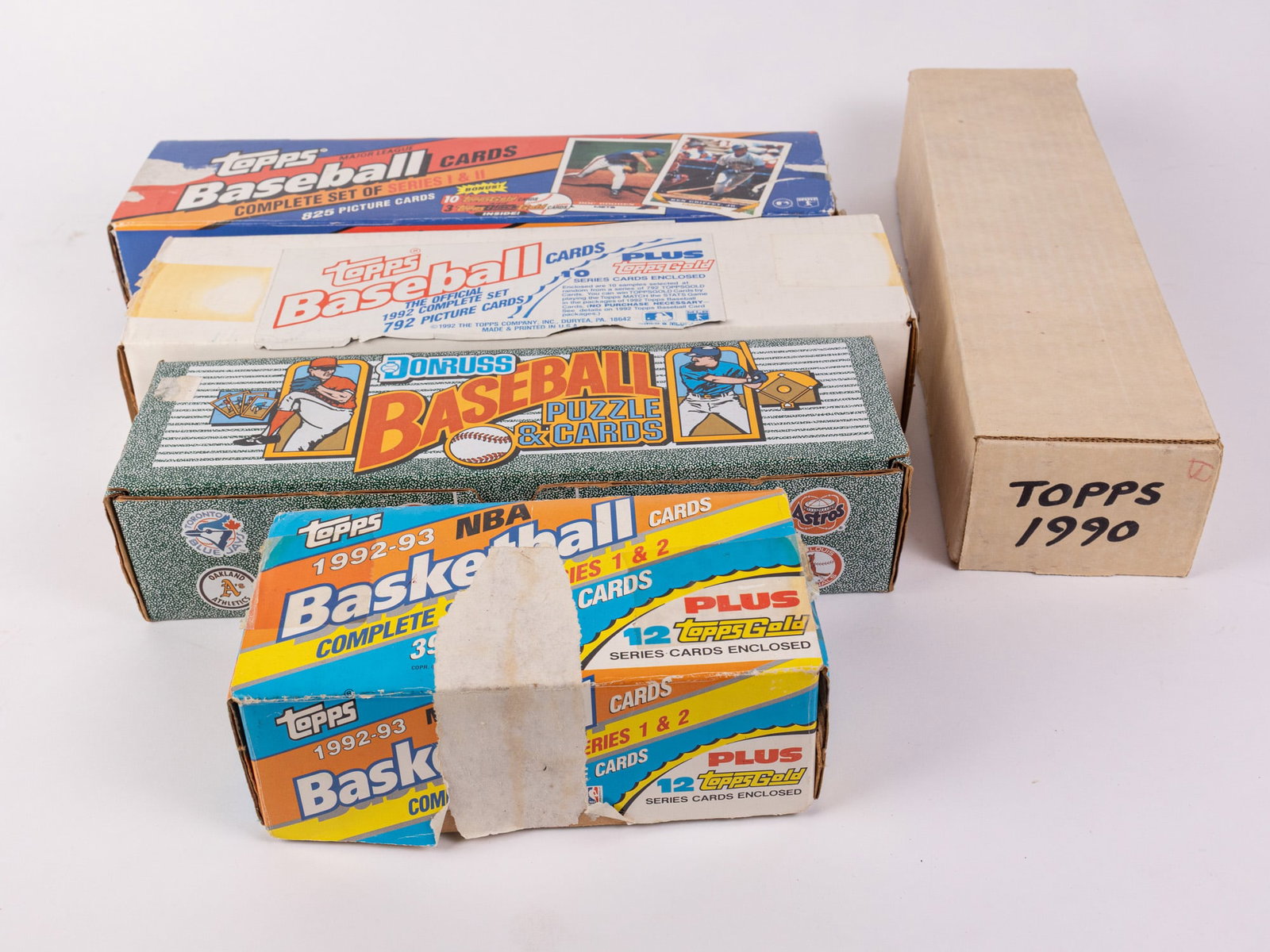 Assortment of Vintage Sports Trading Cards: Assortment of Vintage Sports Trading Cards ft. Series I & II Topps 1992-93 NBA Basketball Set & Series I & II Topps 1993 Major League Baseball Set Size 7" x 12" x 12" Literature Brooks Auction –