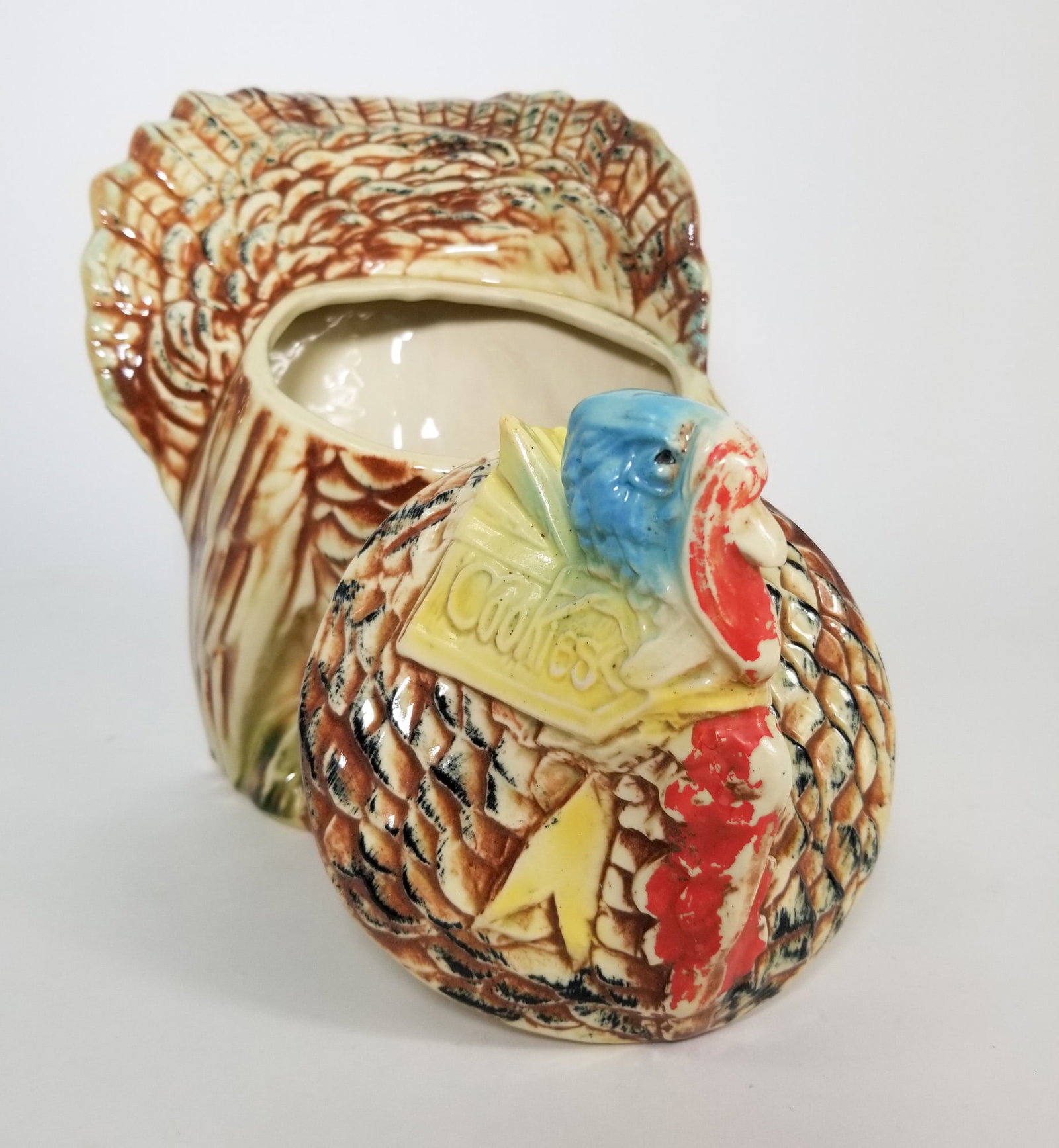 Vintage Ceramic Wild Turkey Cookie Jar - 3