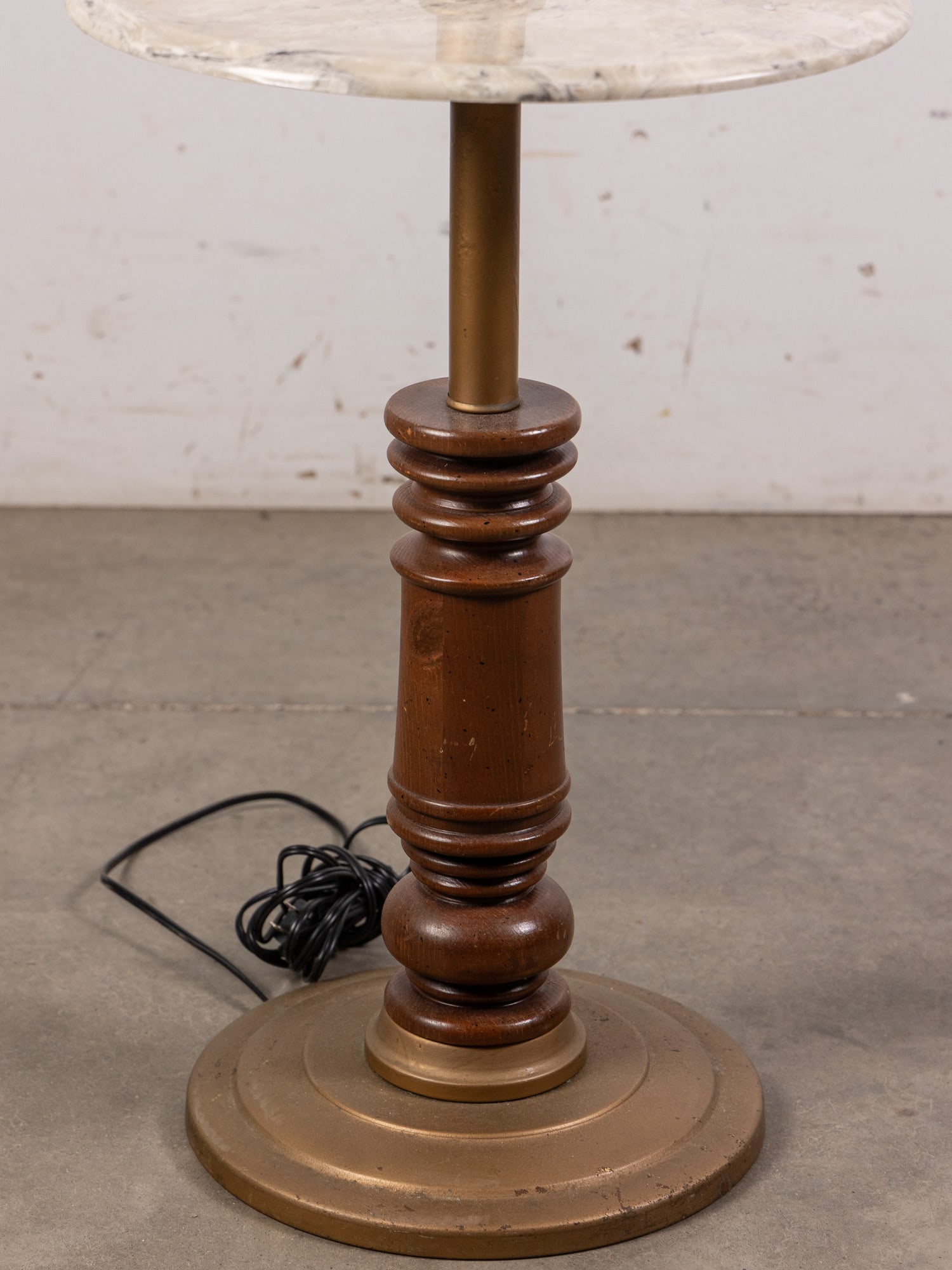 Vintage Floor Lamp Table w/ Marble Accents - 4