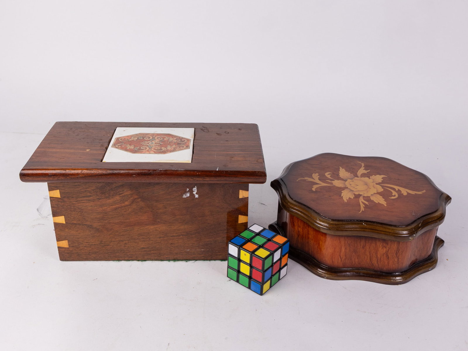 Two Vintage Wooden Trinket Boxes - 2
