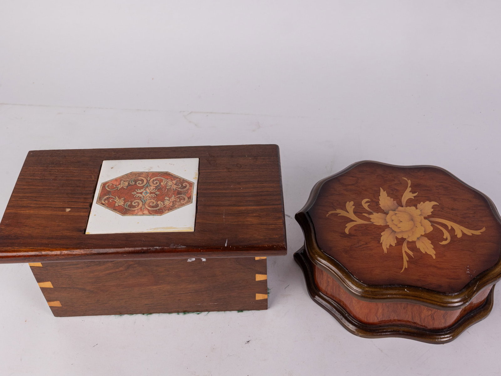 Two Vintage Wooden Trinket Boxes - 3